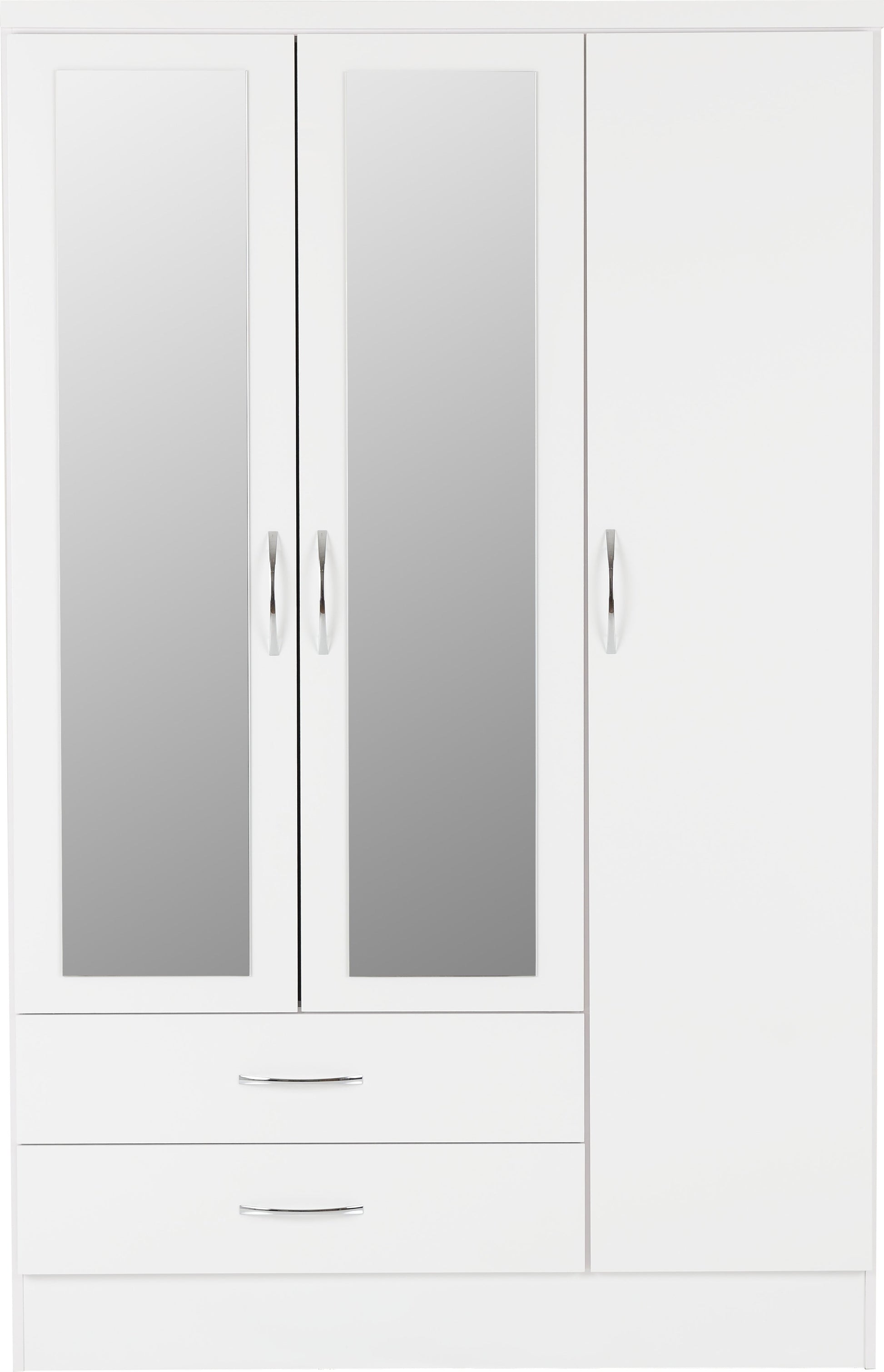 white 3 door wardrobe