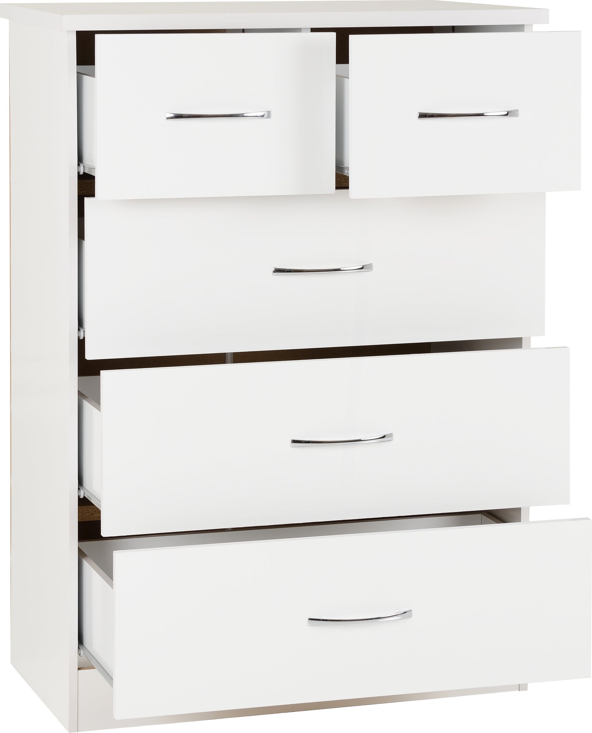 white 5 drawer chest