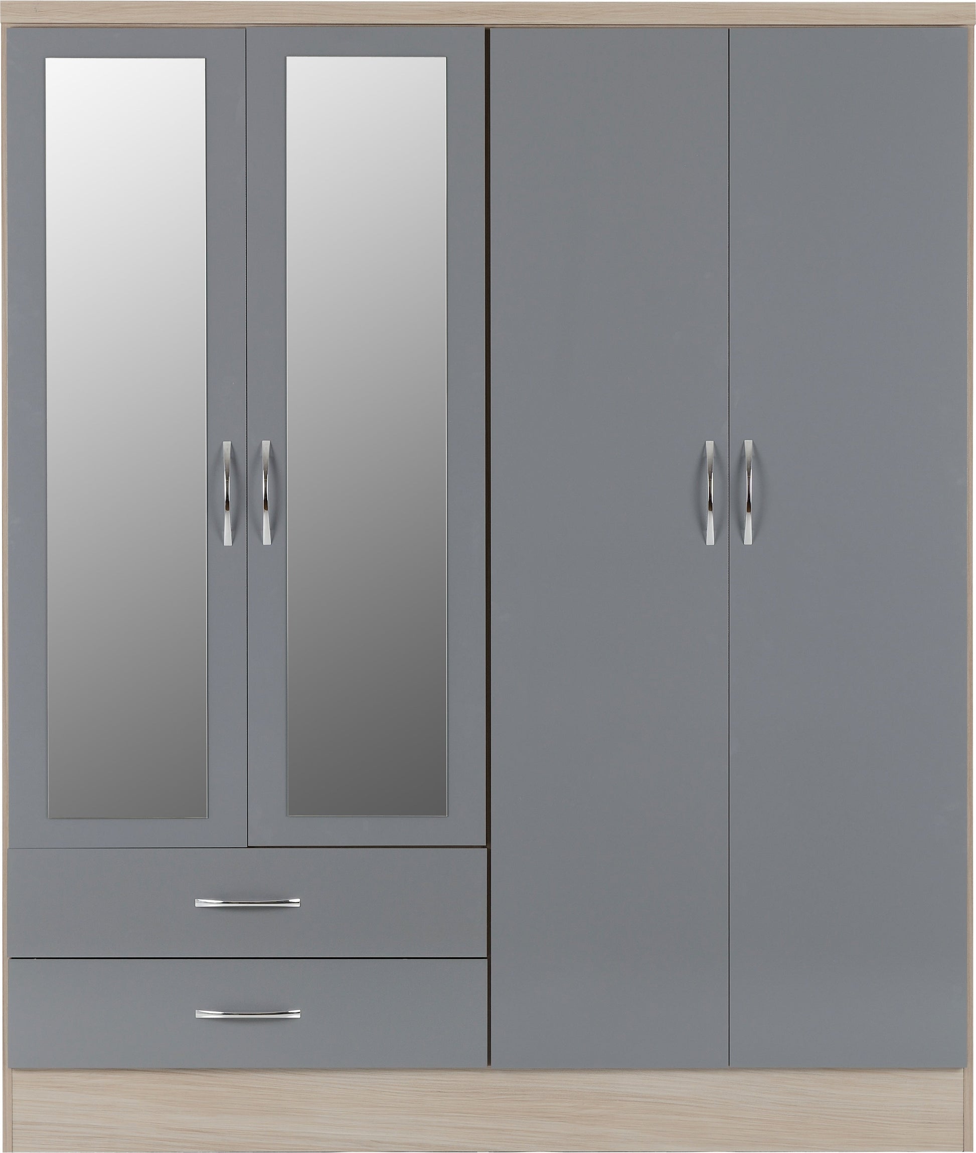 grey 4 door wardrobe