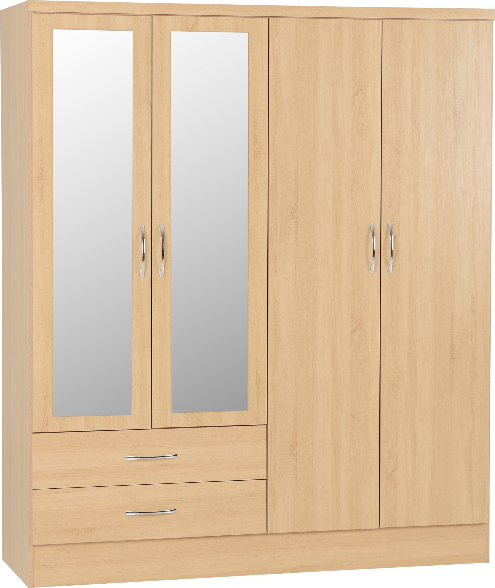 oak 4 door wardrobe