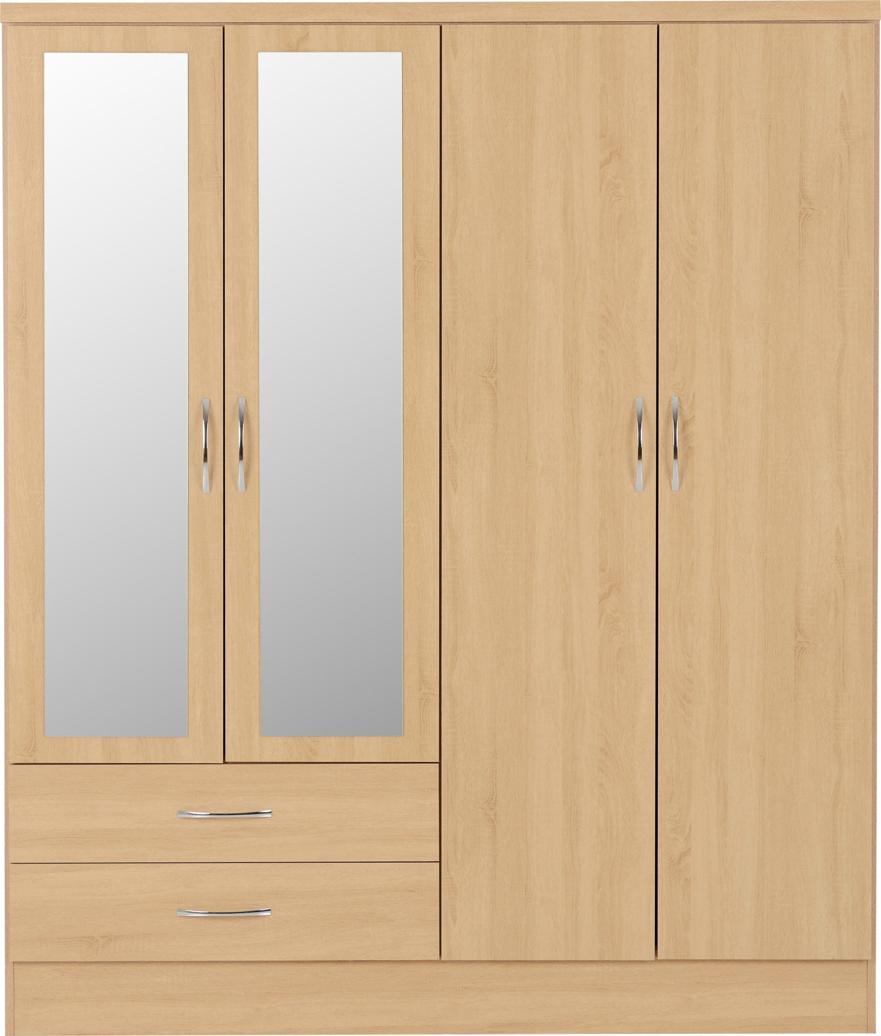 oak 4 door wardrobe