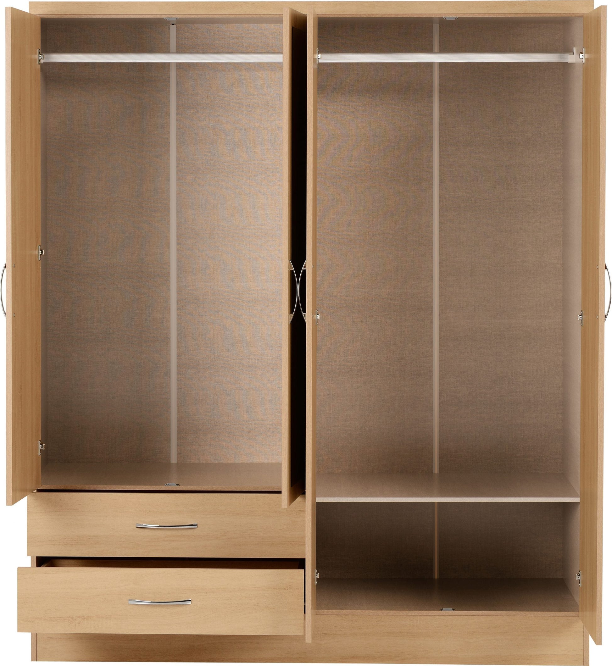 oak 4 door wardrobe