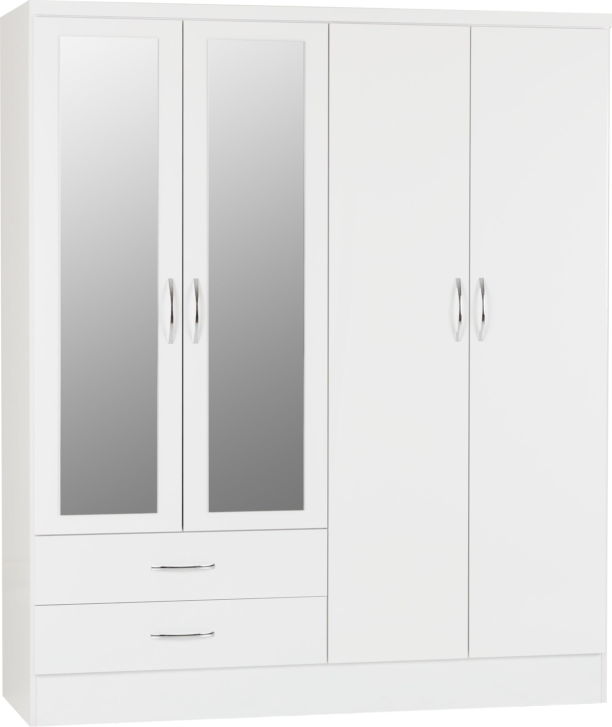 white 4 door wardrobe