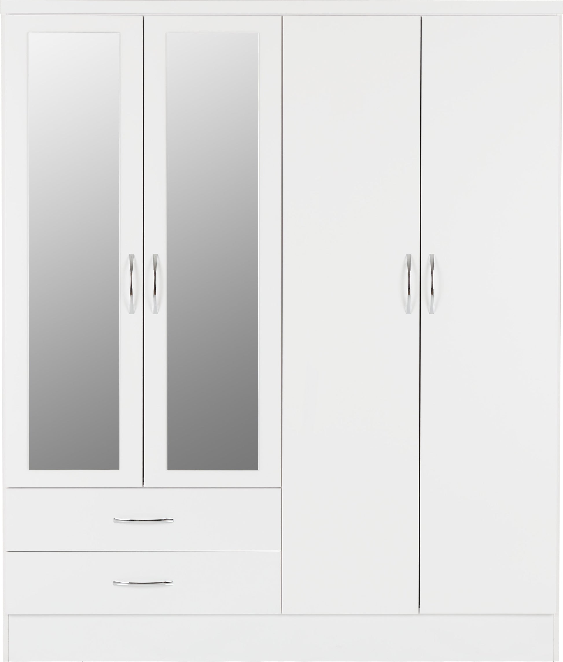 white 4 door wardrobe