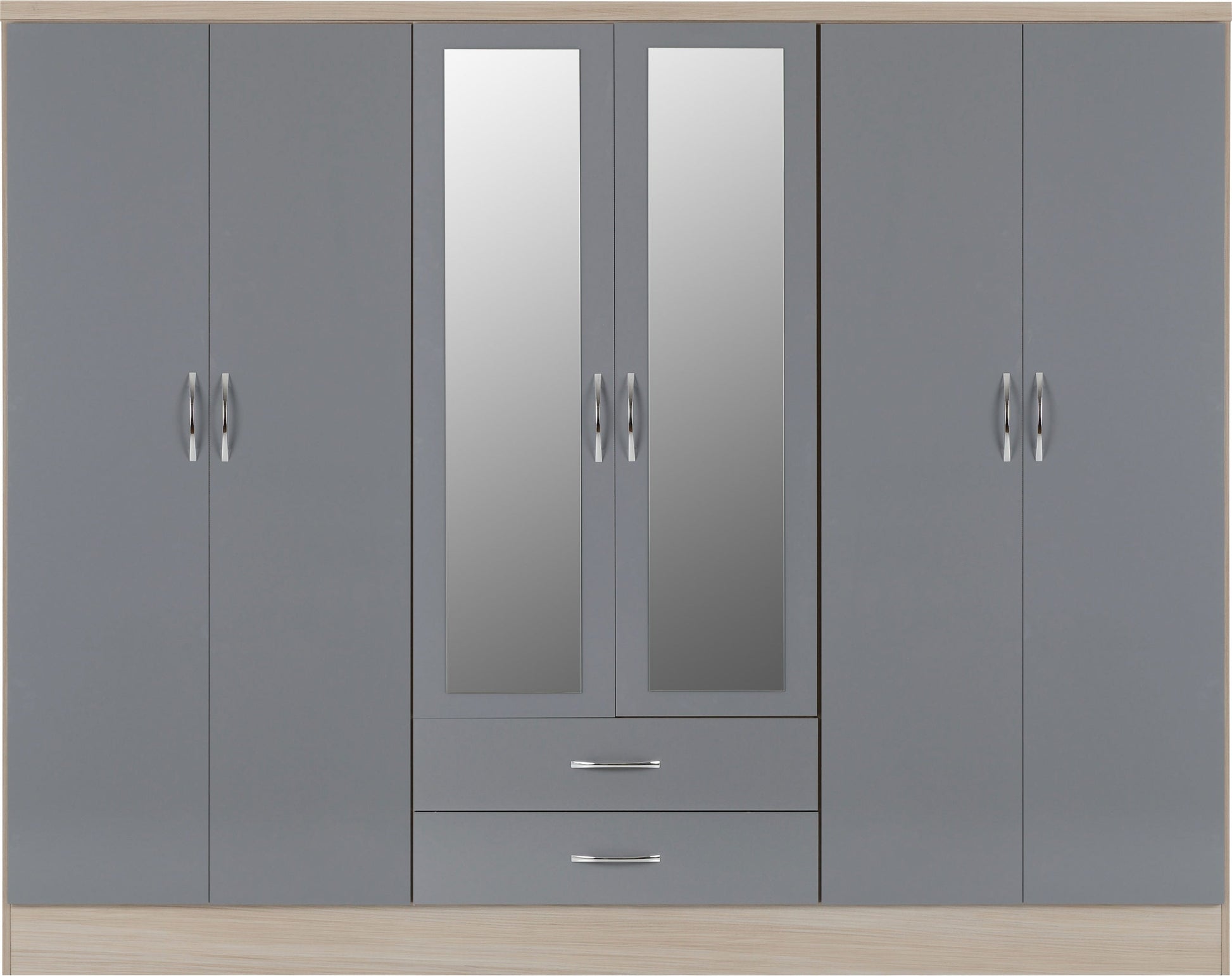 6 door grey wardrobe