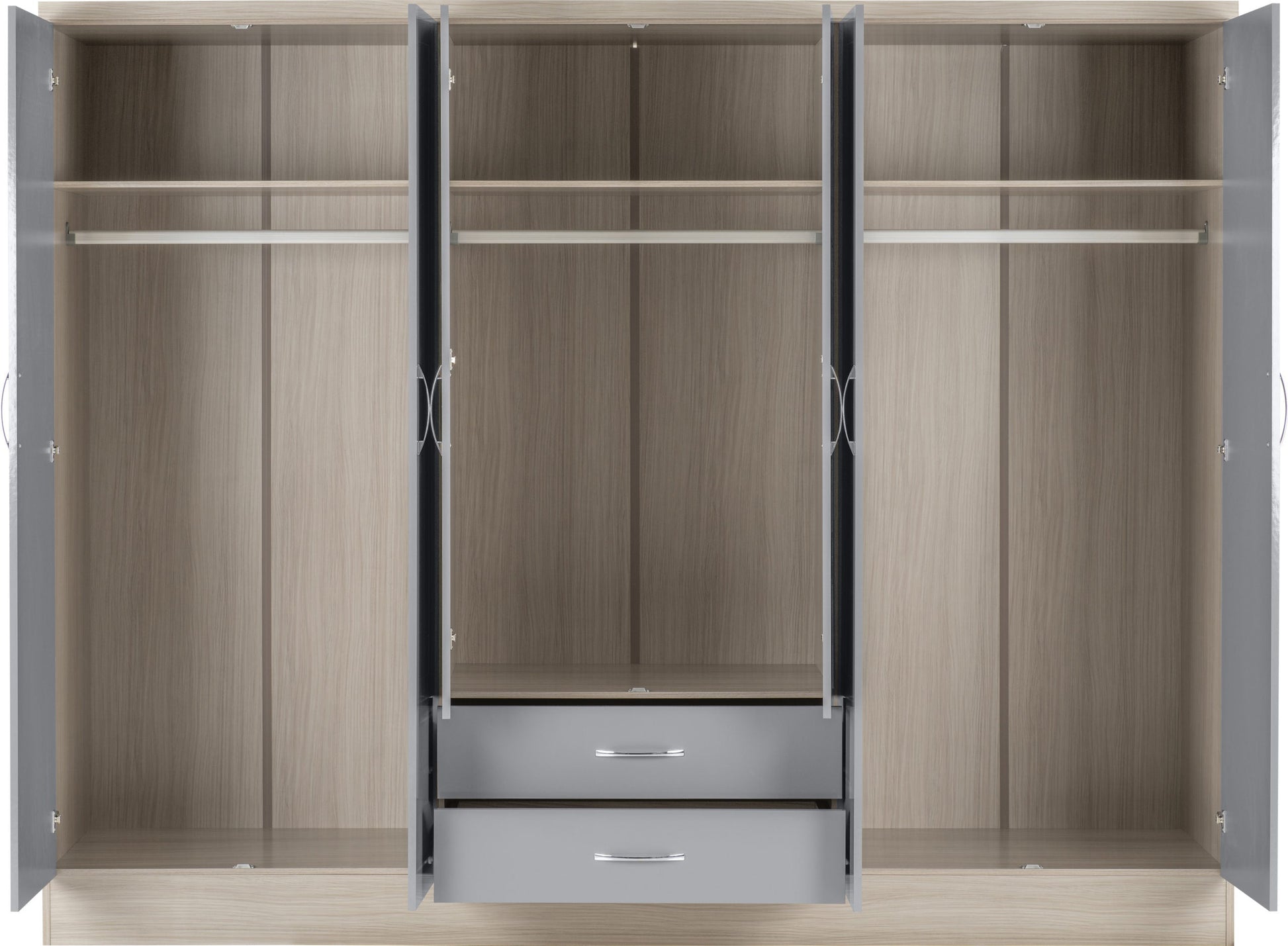 6 door grey wardrobe