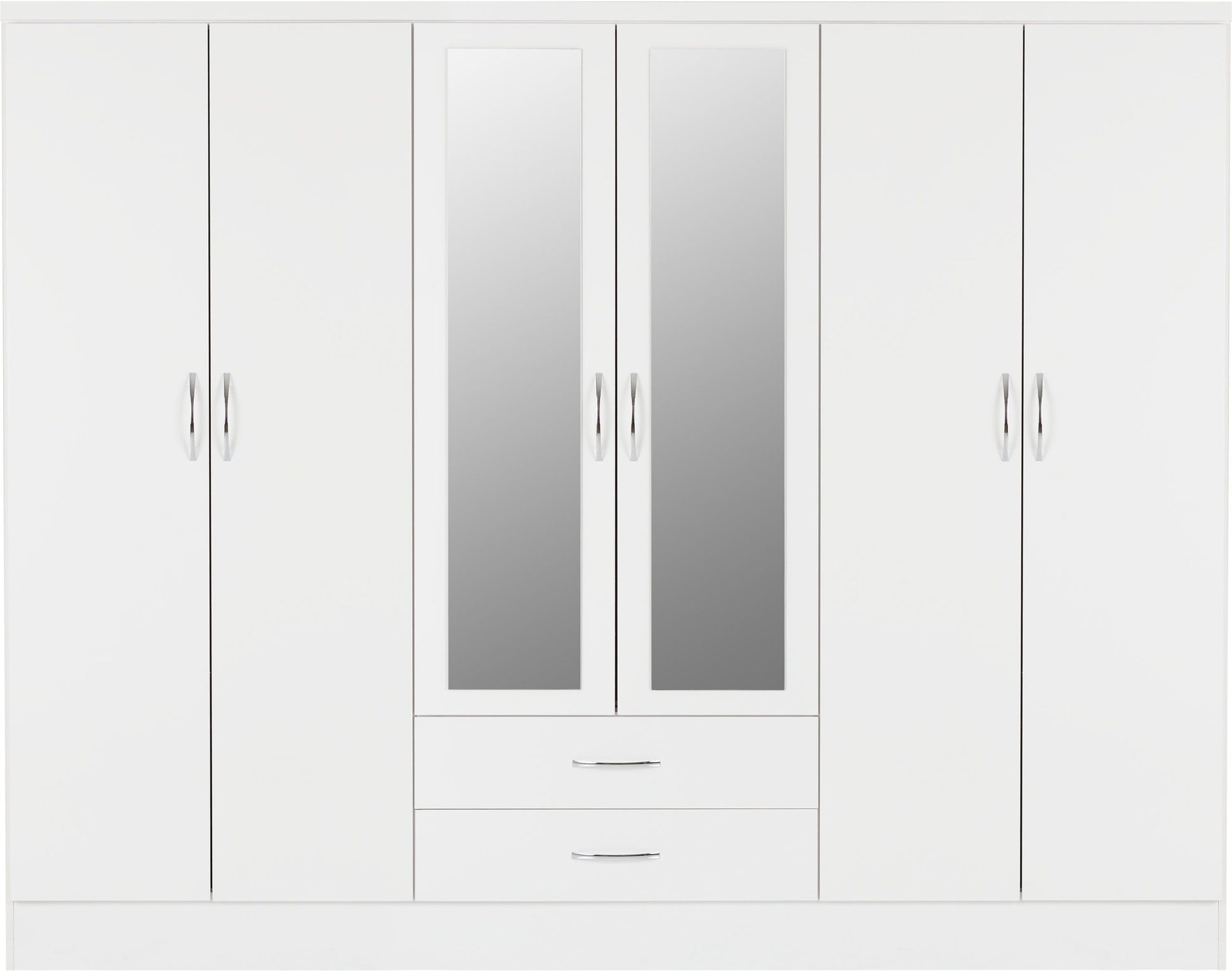 6 door white wardrobe