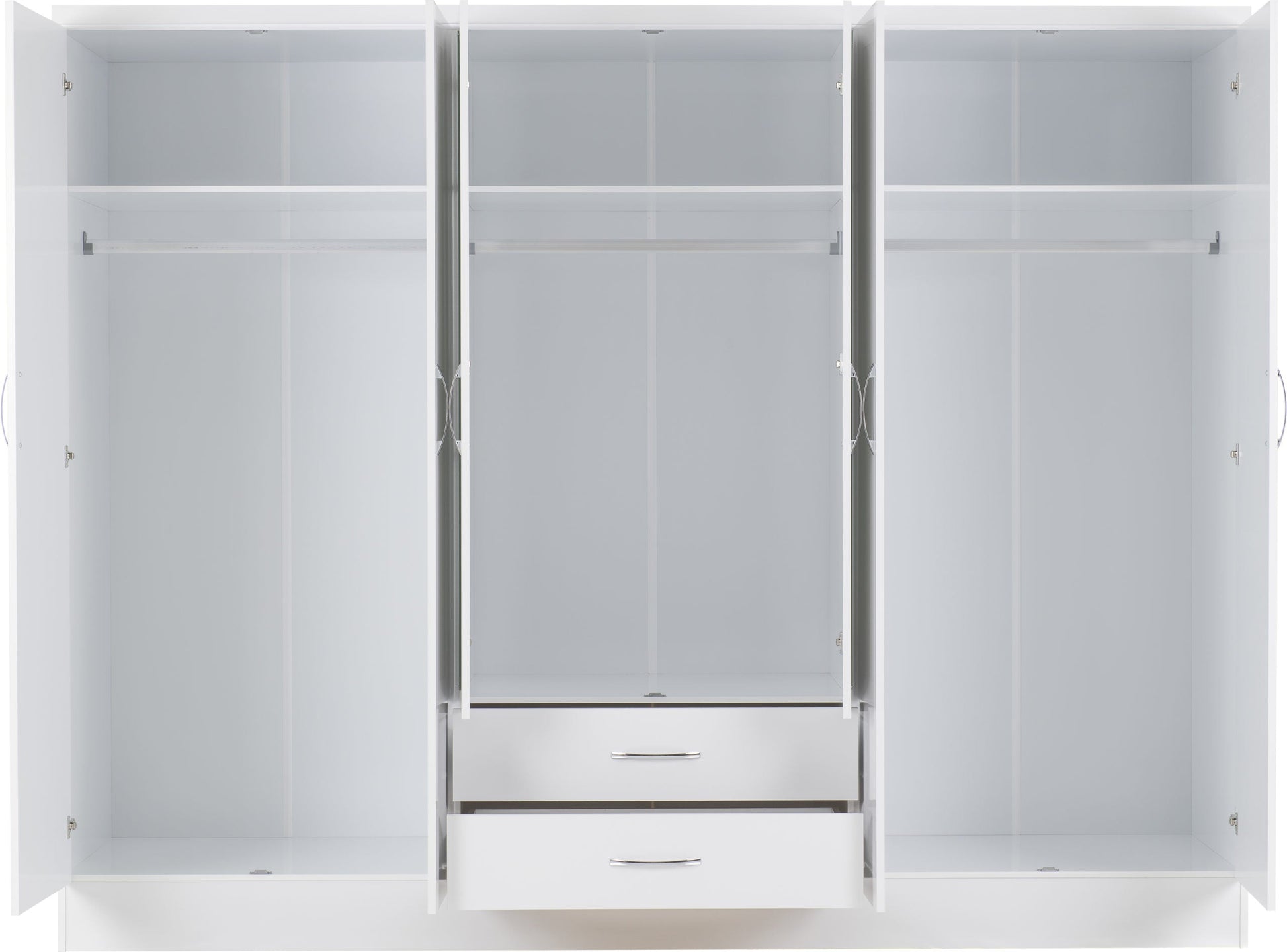 6 door white wardrobe