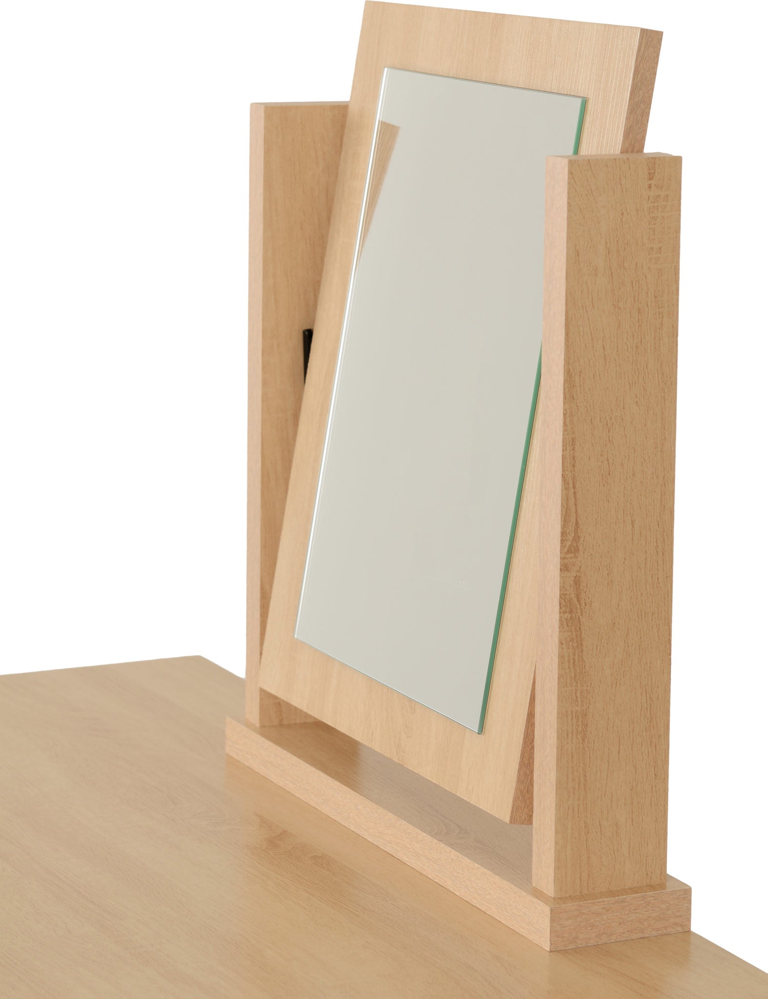 oak 4 drawer dressing table with mirror and stool