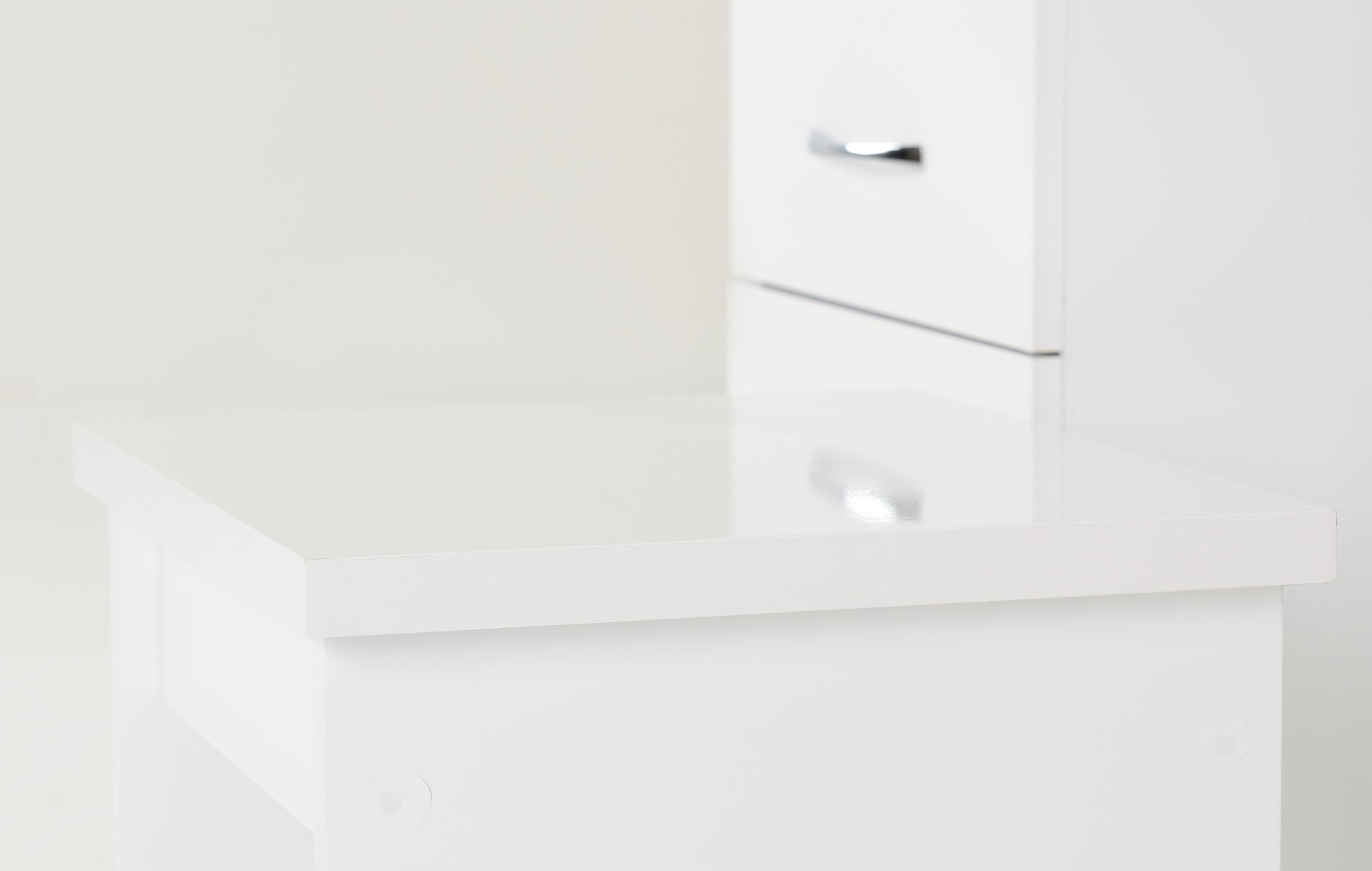 Grey and oak 4 drawer dressing table with mirror and stool