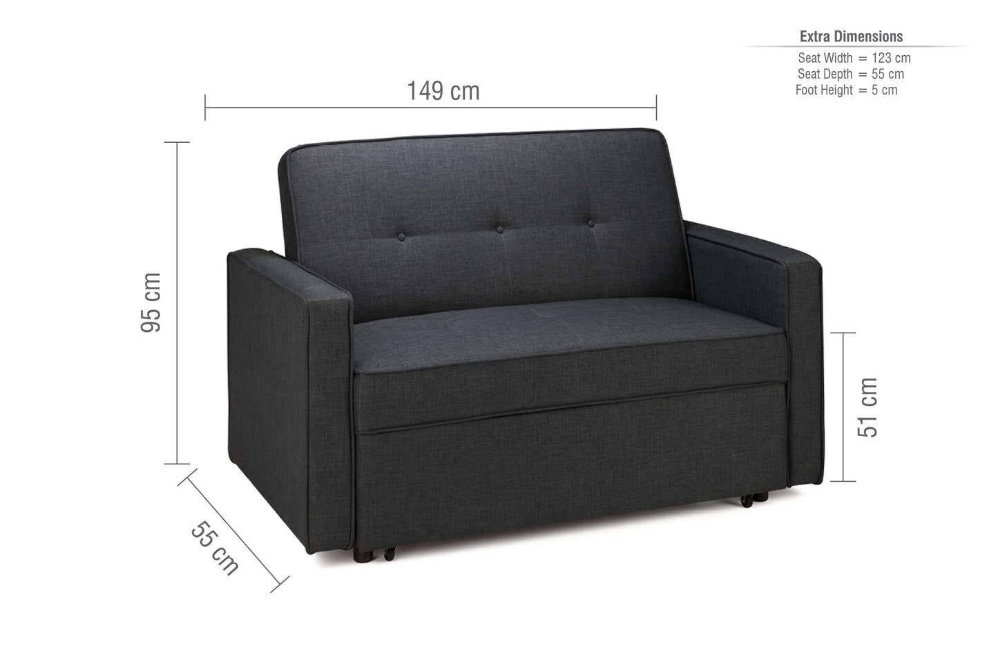 Otto Grey Fabric Sofa Bed