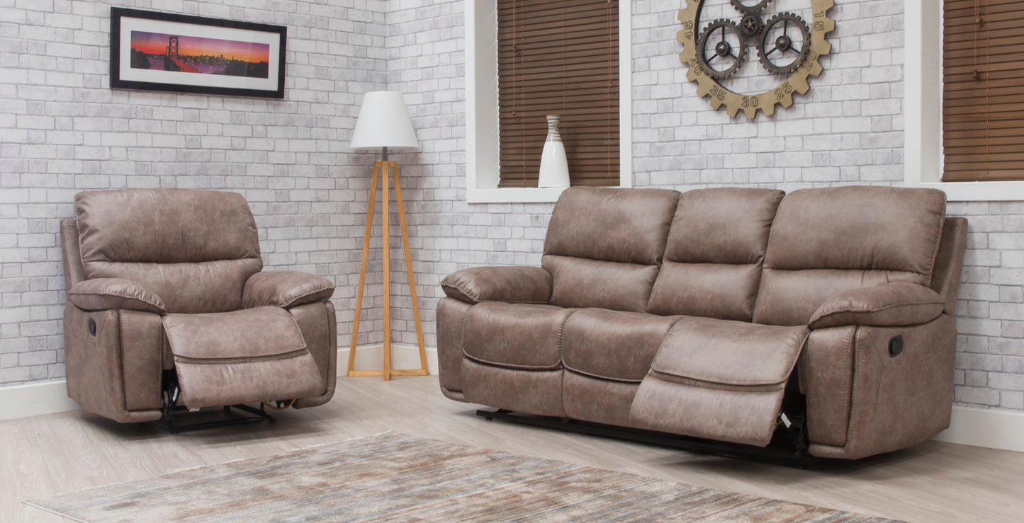 Estelle Sandstone Fabric Recliner Sofas