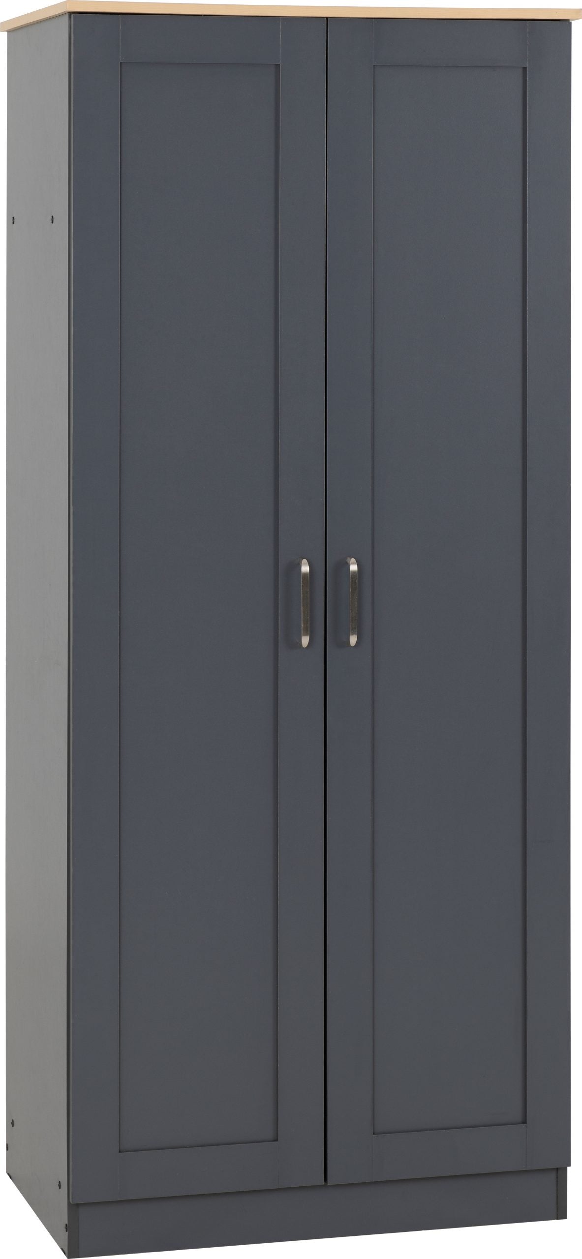 Portland Trio White/Grey/Oak Effect Wardrobe Bedroom Set