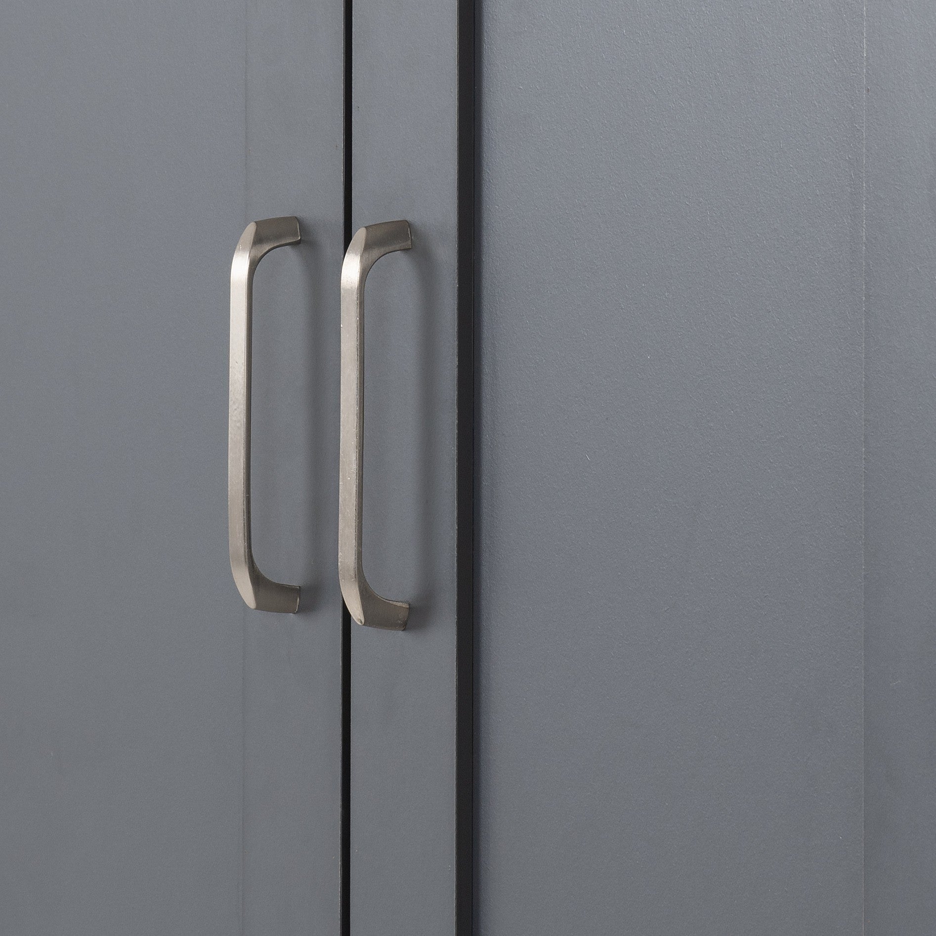 Portland White/Grey/Oak Effect 3 Door Wardrobe.