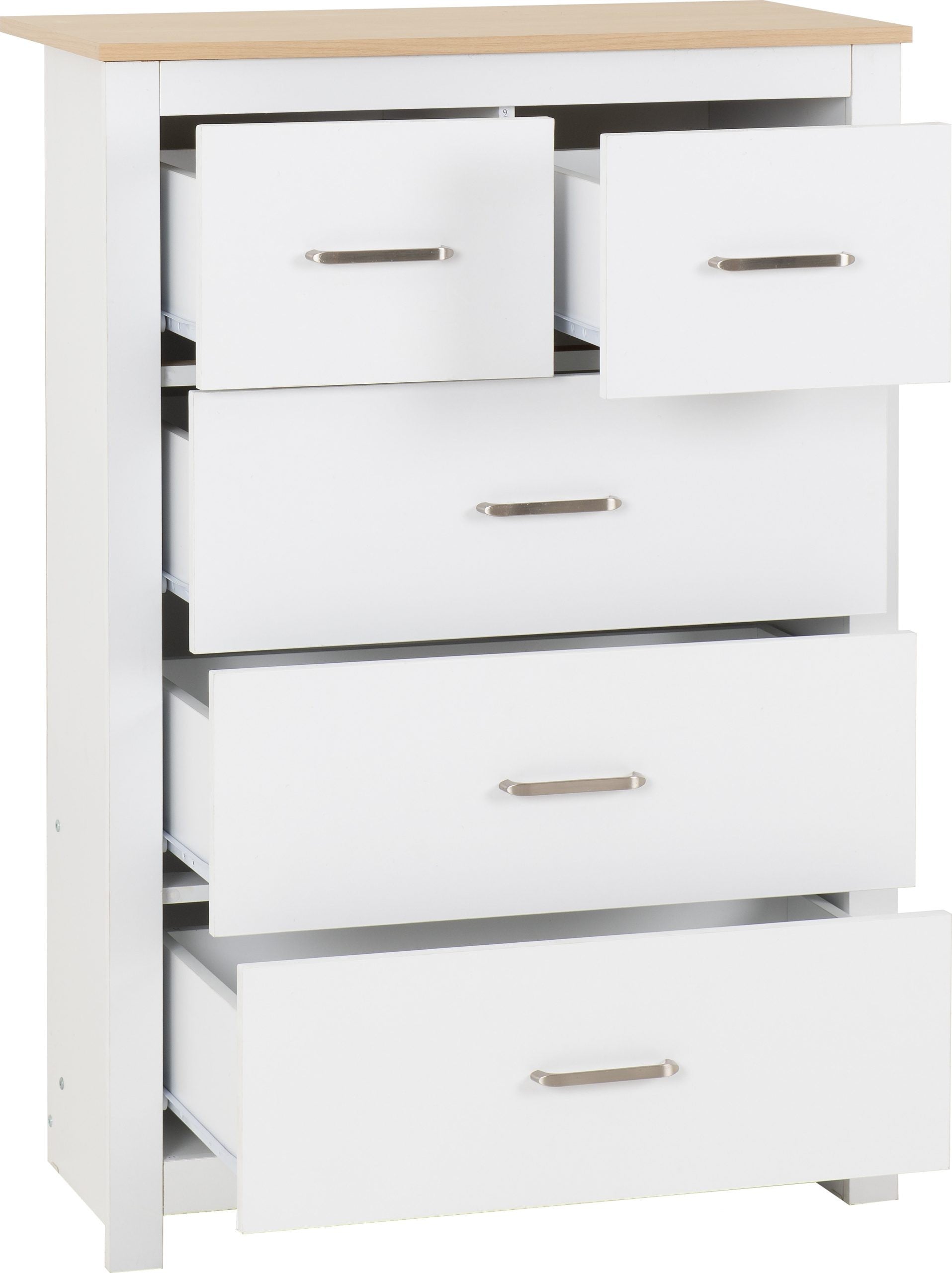 Portland Trio White/Grey/Oak Effect Wardrobe Bedroom Set