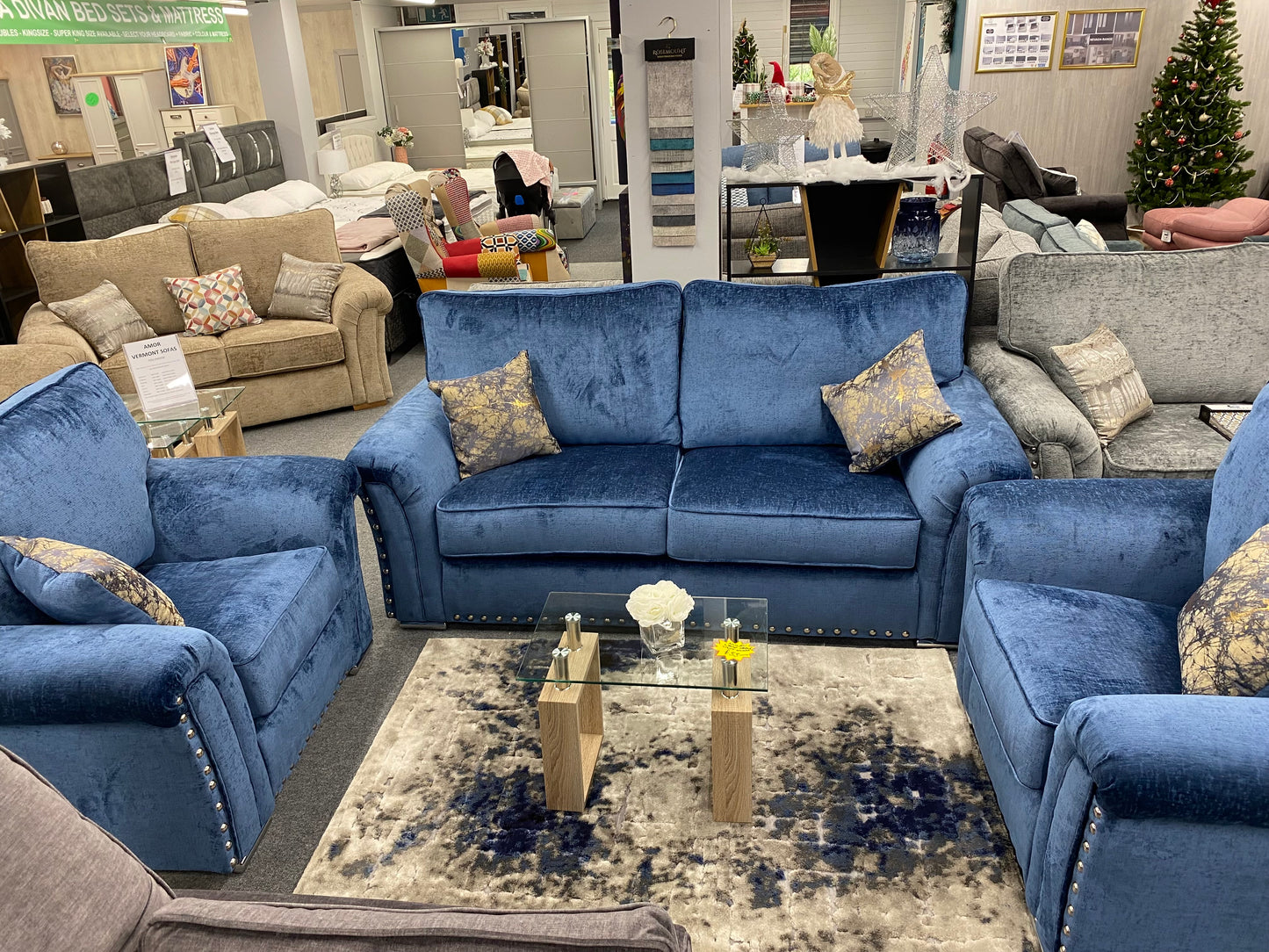 Vermont Fabric 3 Seater Sofa