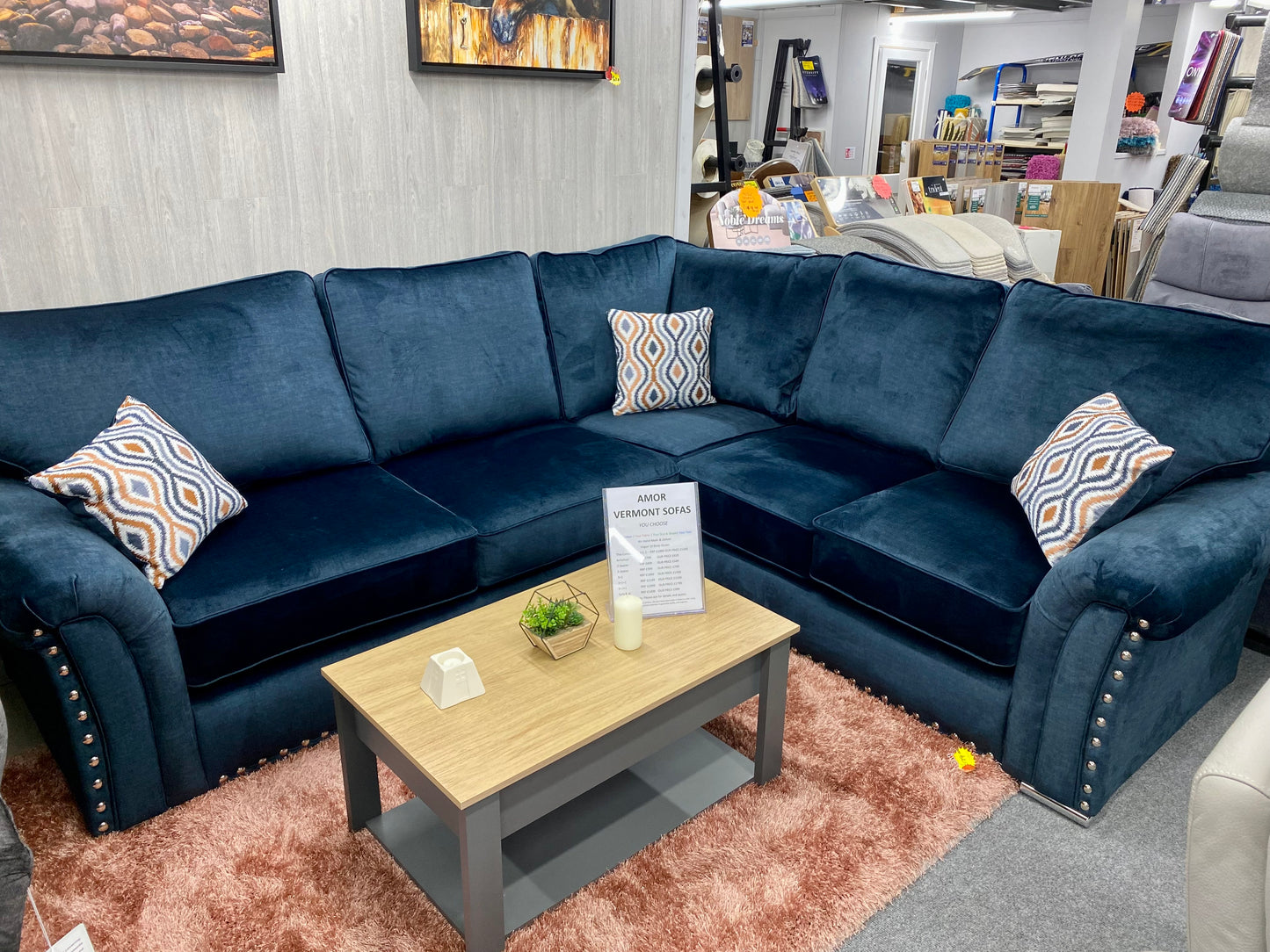 Vermont Fabric 3 Seater Sofa