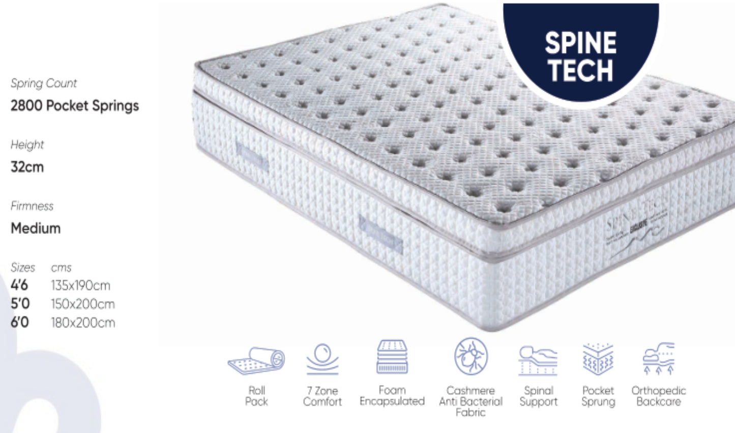 Spinetech 2800 Pocket Pillowtop Mattress