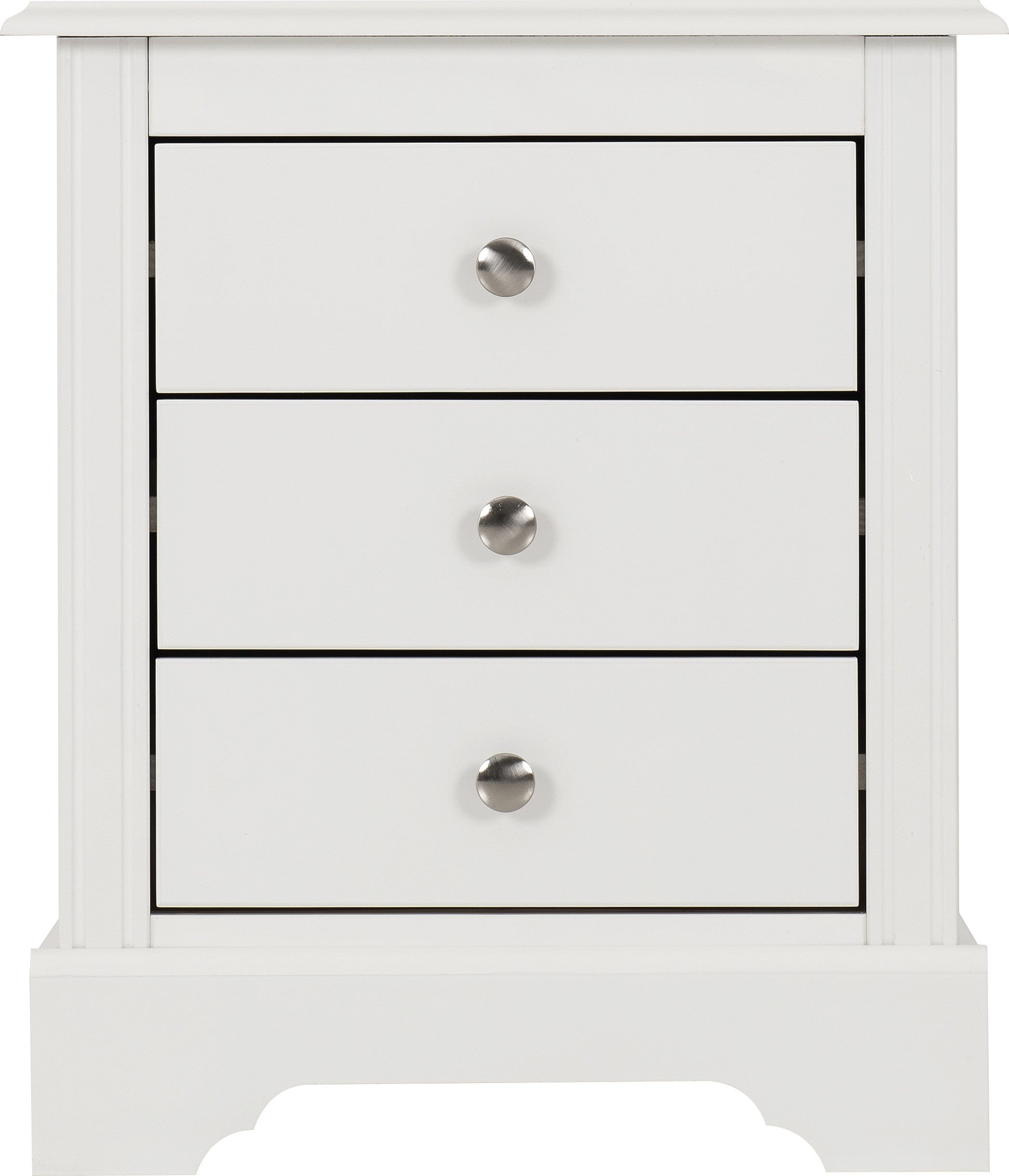 Stratford 3 Drawer Bedside White