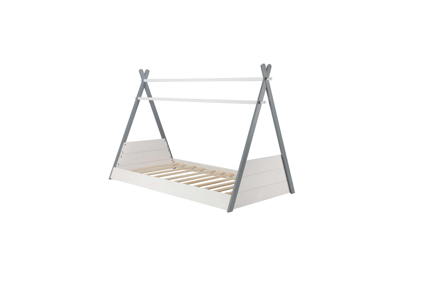 Kids White & Grey Teepee Single Bed