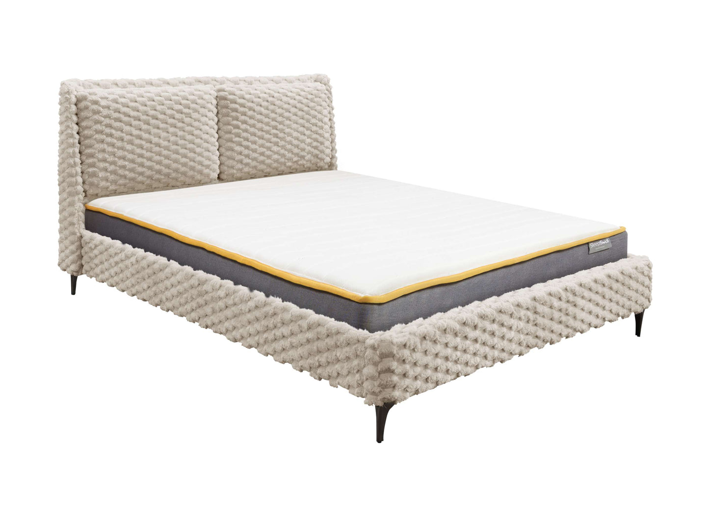 Tilly Stone White Fabric Bed
