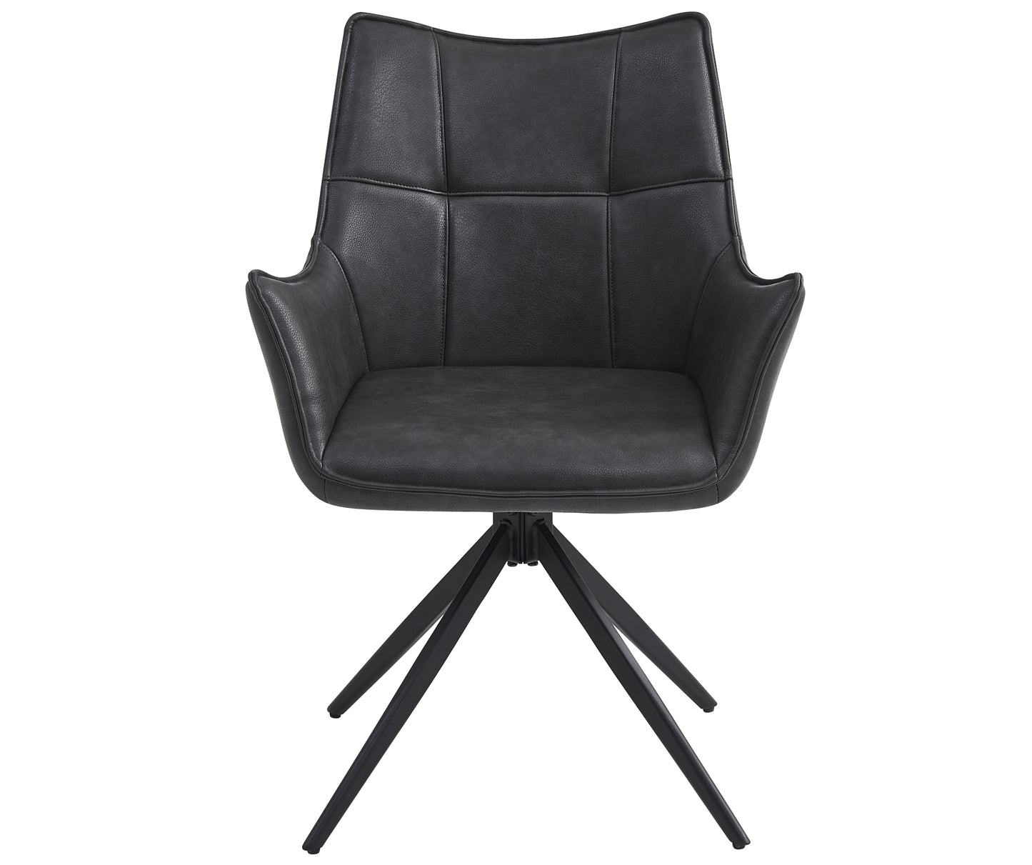 Luca Grey Stone 1.2m Round Dining Table Set + Hunter Charcoal Dining Chairs