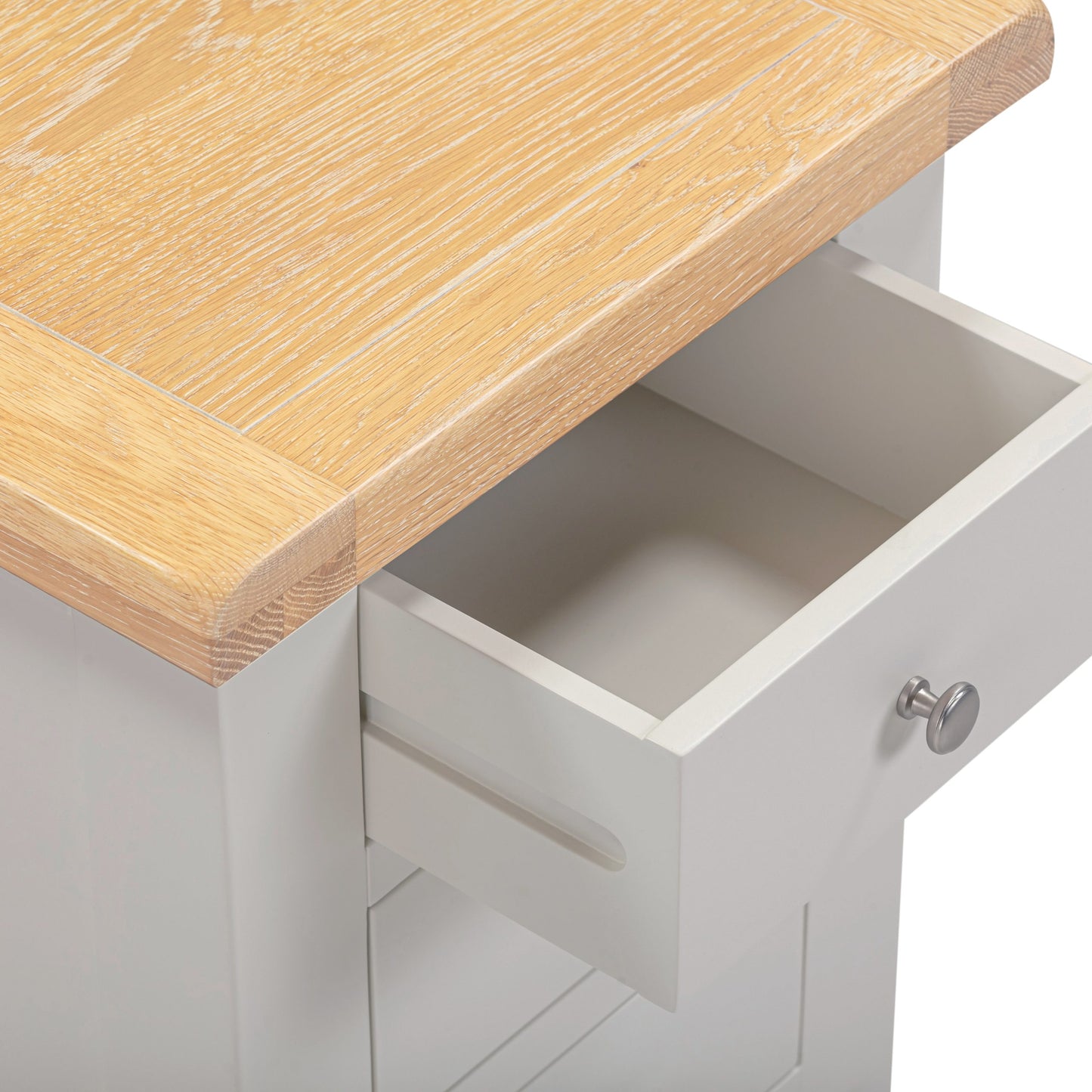 Windsor 3 Drawer Bedside Pebble Grey/Oak