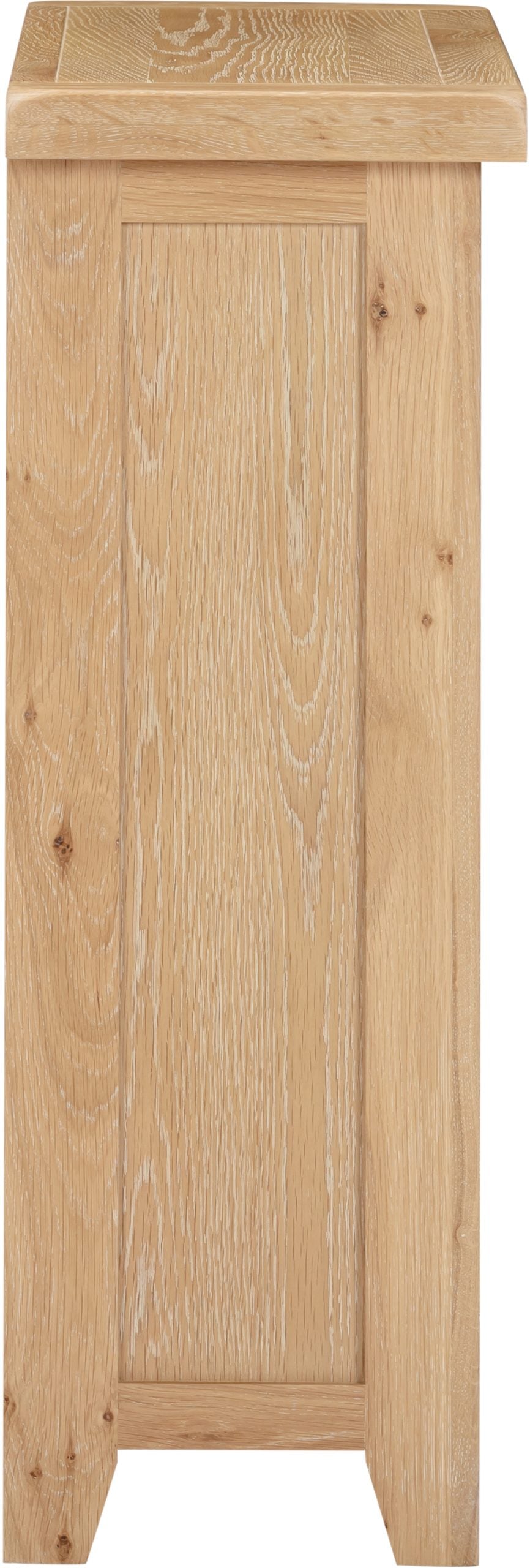 Wooden cabinet with a single door on a white background