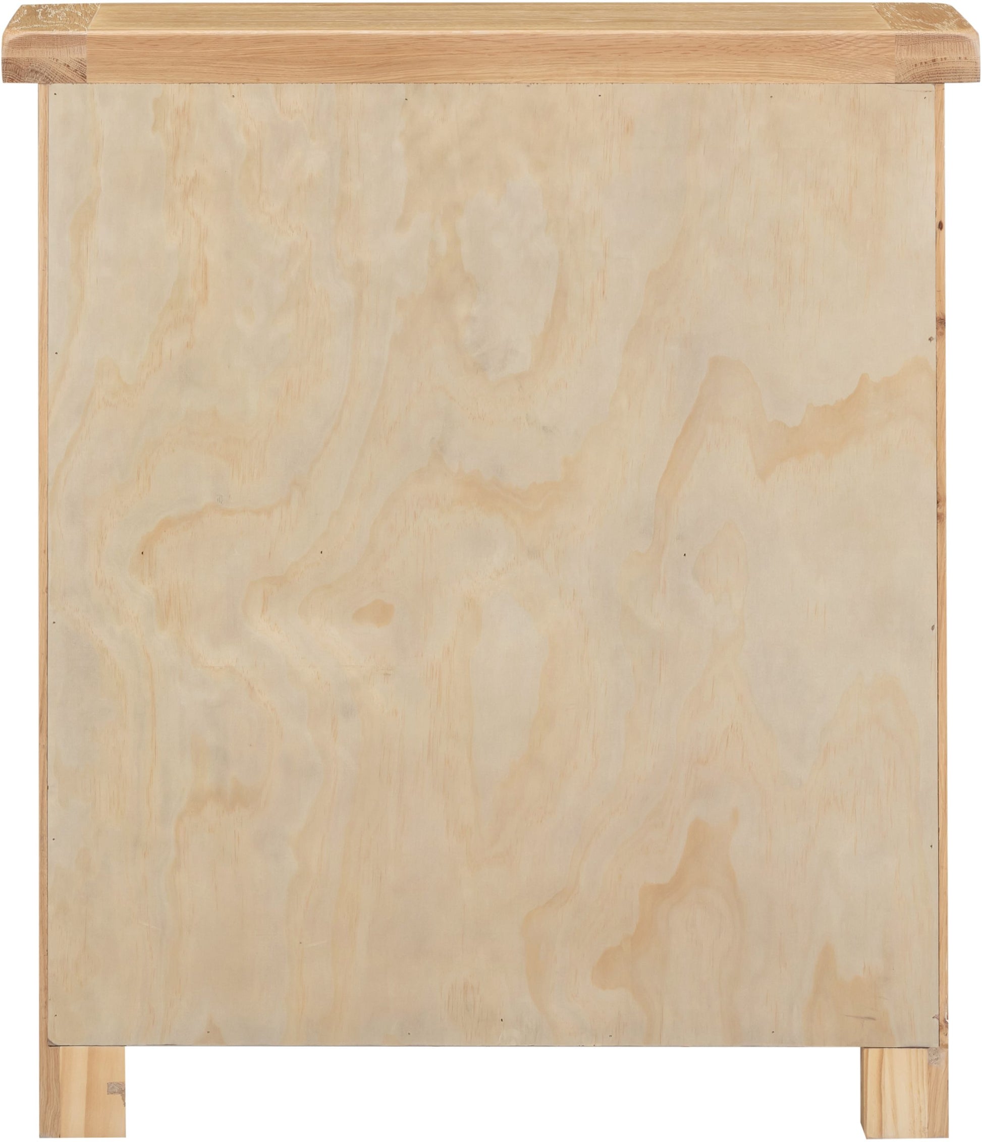 Wooden cabinet with a light brown finish on a white background