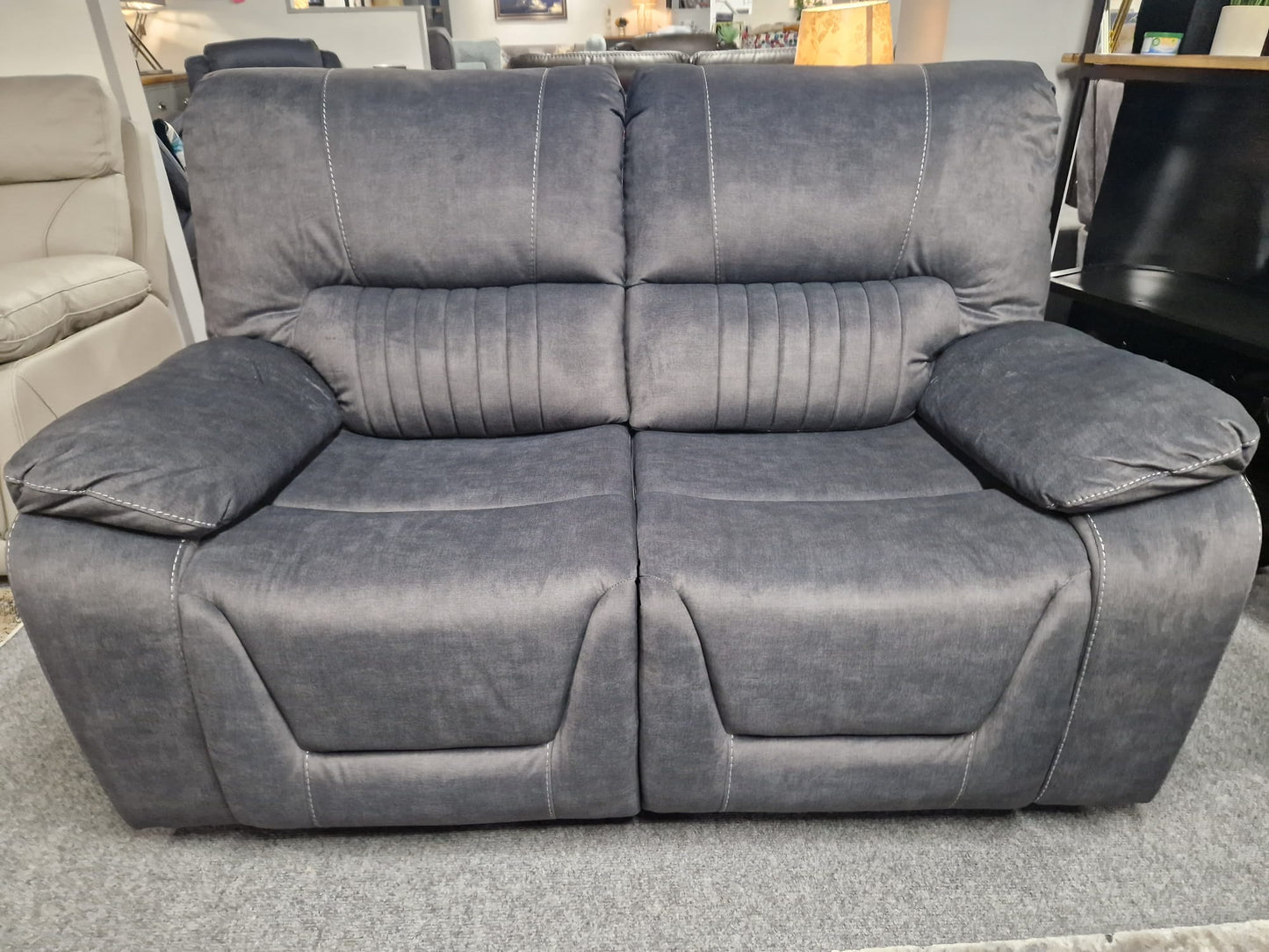 Airedale Recliner Sofas - Grey Fabric