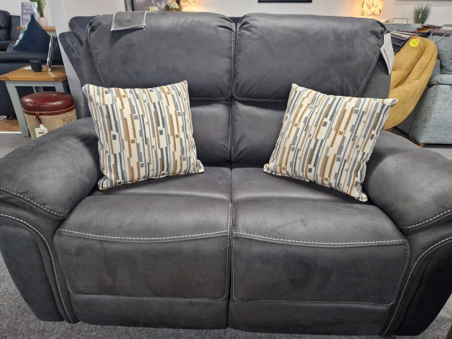Bronte Recliner Sofas - Slate Grey Fabric