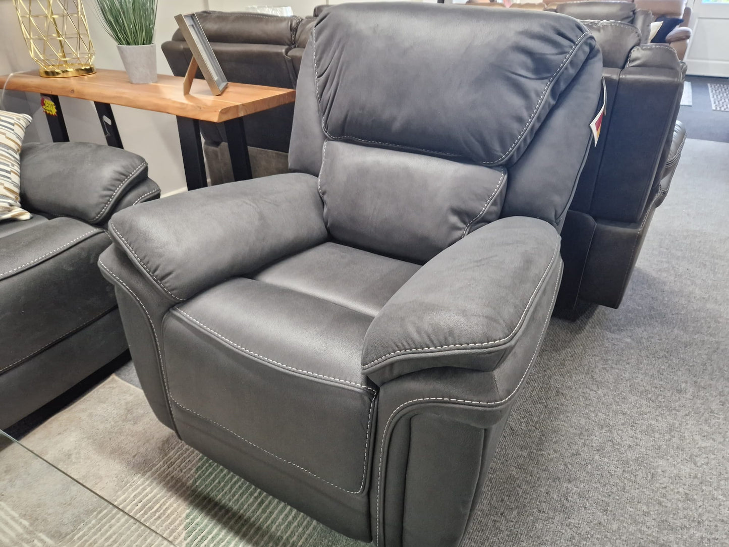 Bronte Recliner Sofas - Slate Grey Fabric