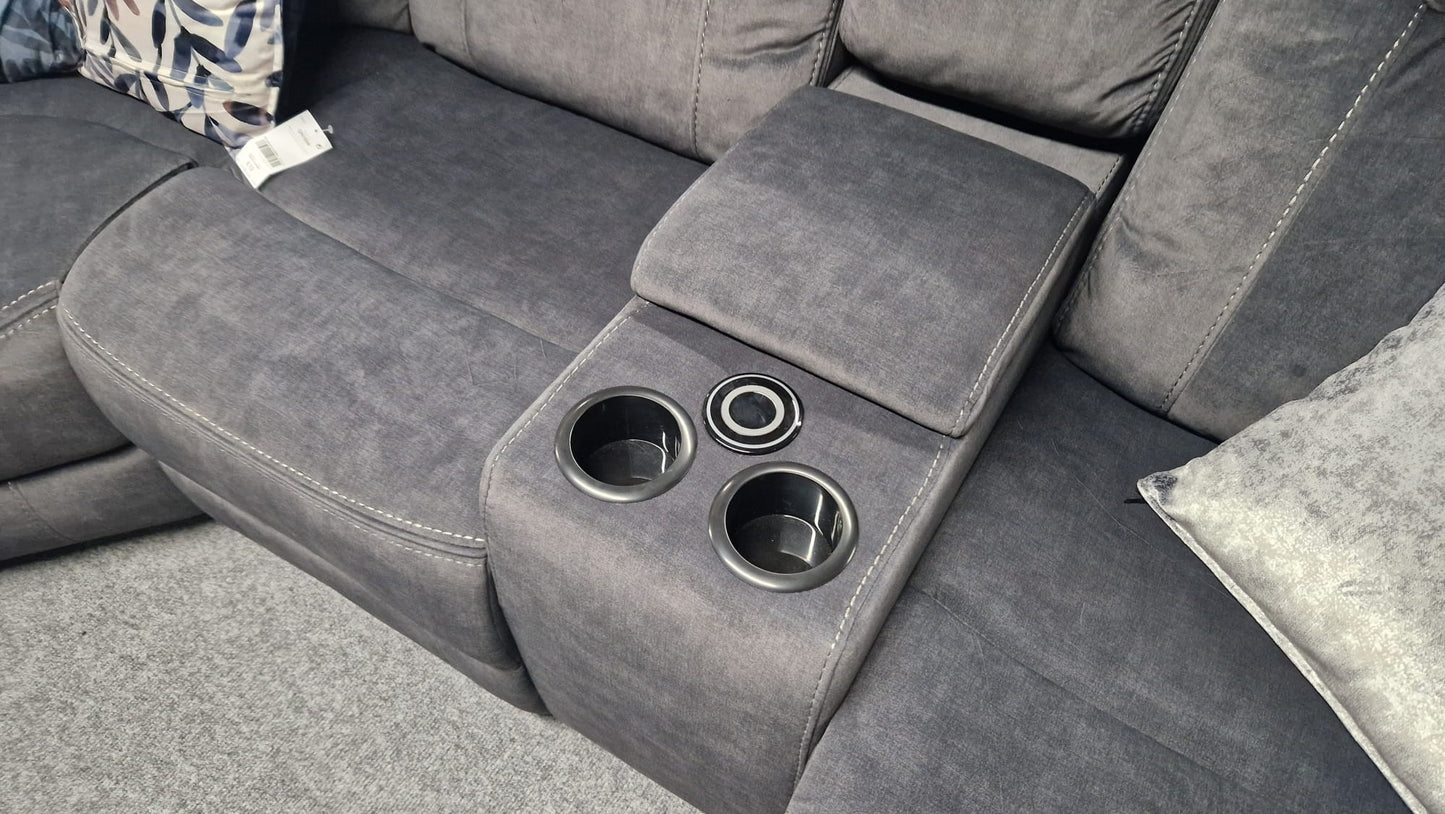 Shannon Recliner Corner Sofas - Grey Fabric