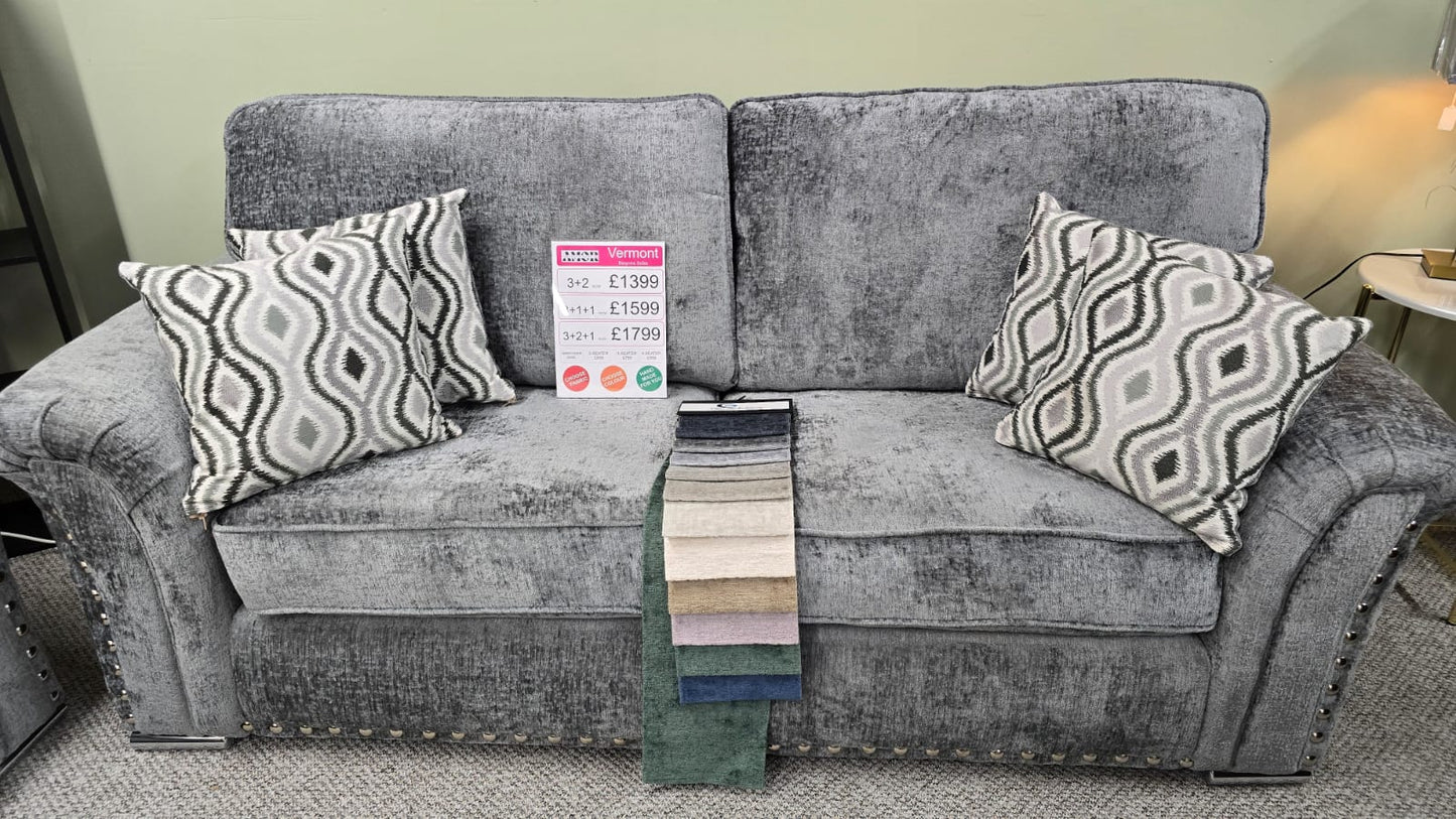 Vermont Fabric 3 Seater Sofa