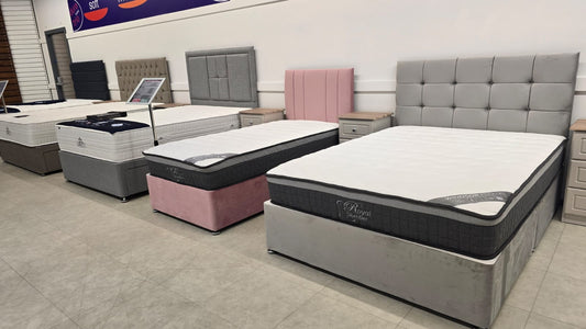divan beds in various colors and headboards