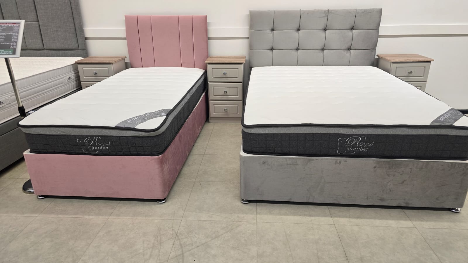 divan beds in various colors and headboards