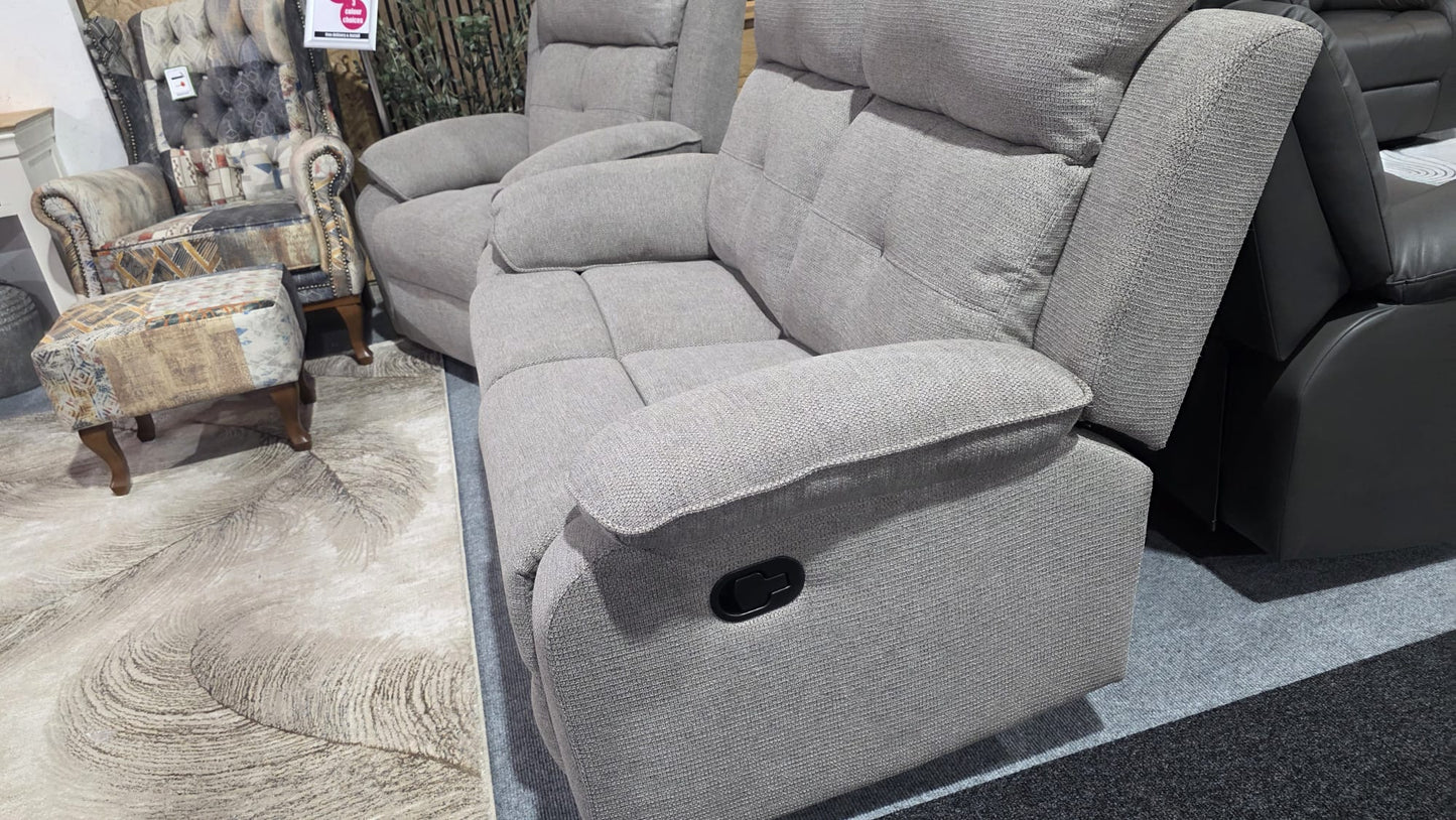 Abbey Recliner Sofas - Light Brown Fabric