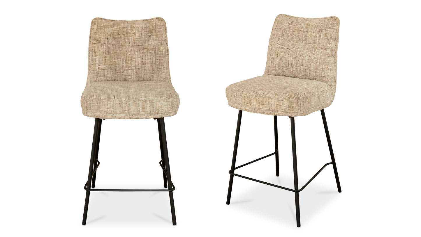 Henley Oatmeal Chenille Fabric Bar Stool