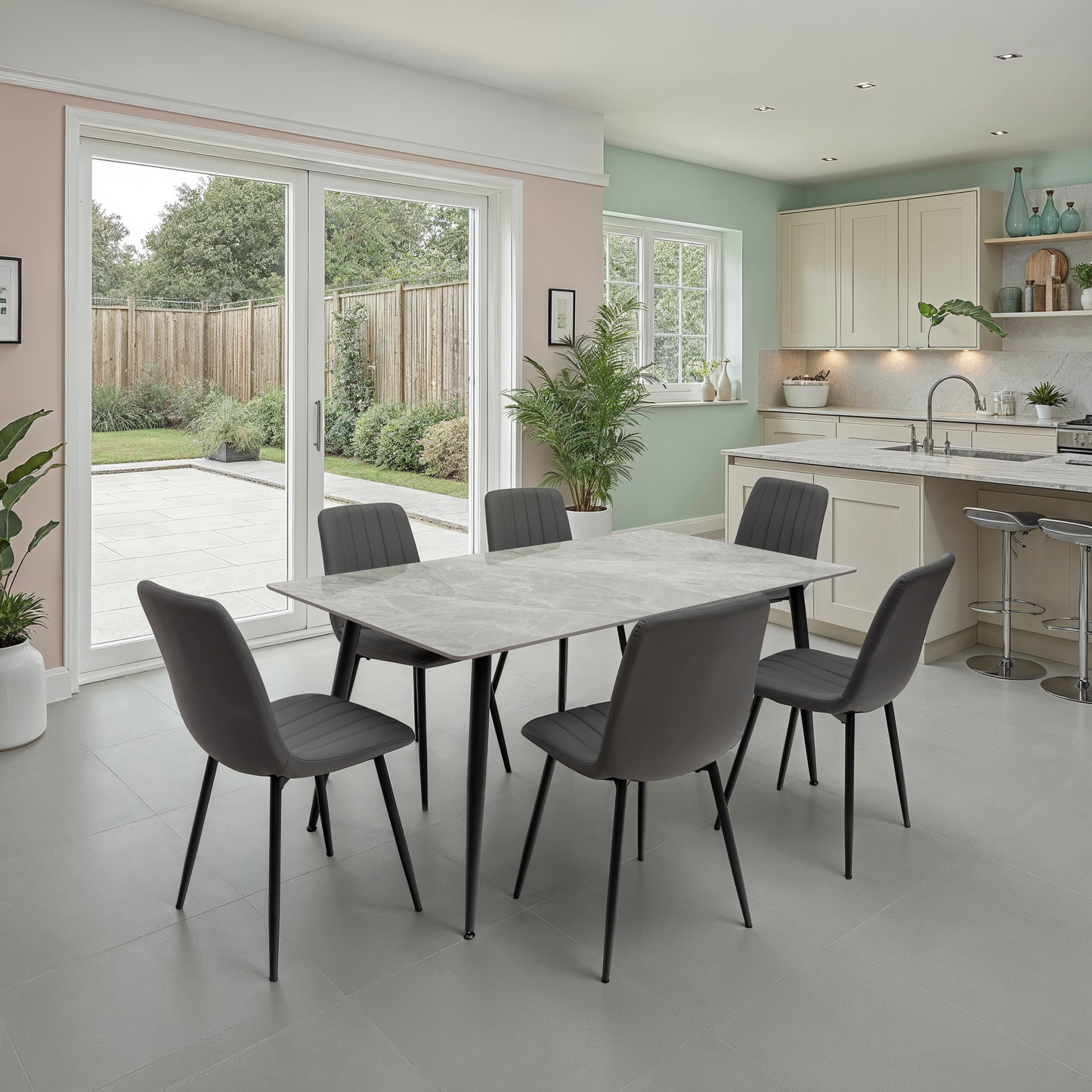 Norway 1.6m Italian Grey Sintered Stone Dining Table
