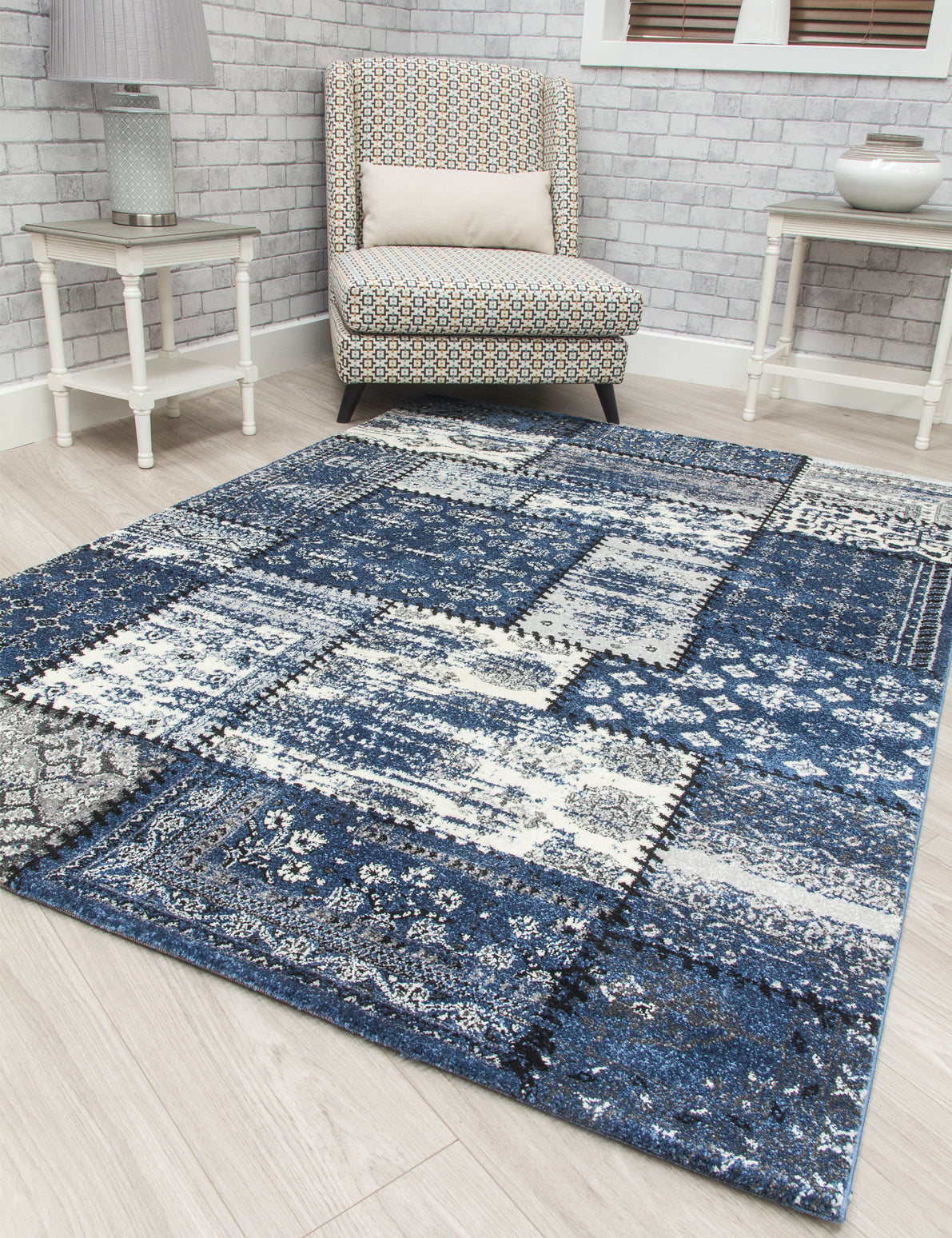 Antika Patchwork Navy Rug