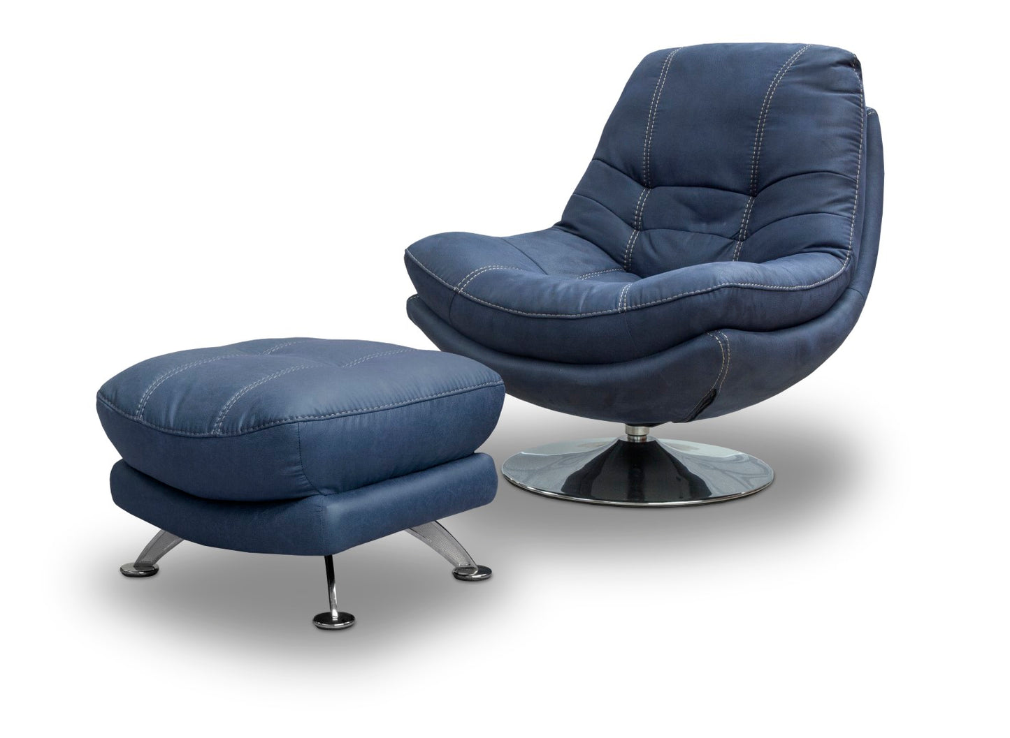 Axis Swivel Chairs Denim Blue Fabric
