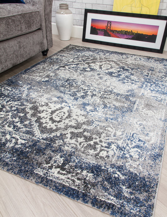 Antika Medallion Navy Rug