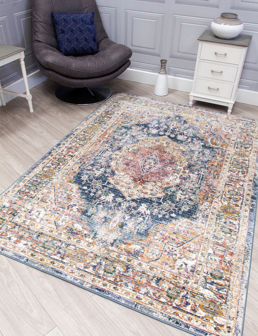 Boho Medallion Blue Rugs