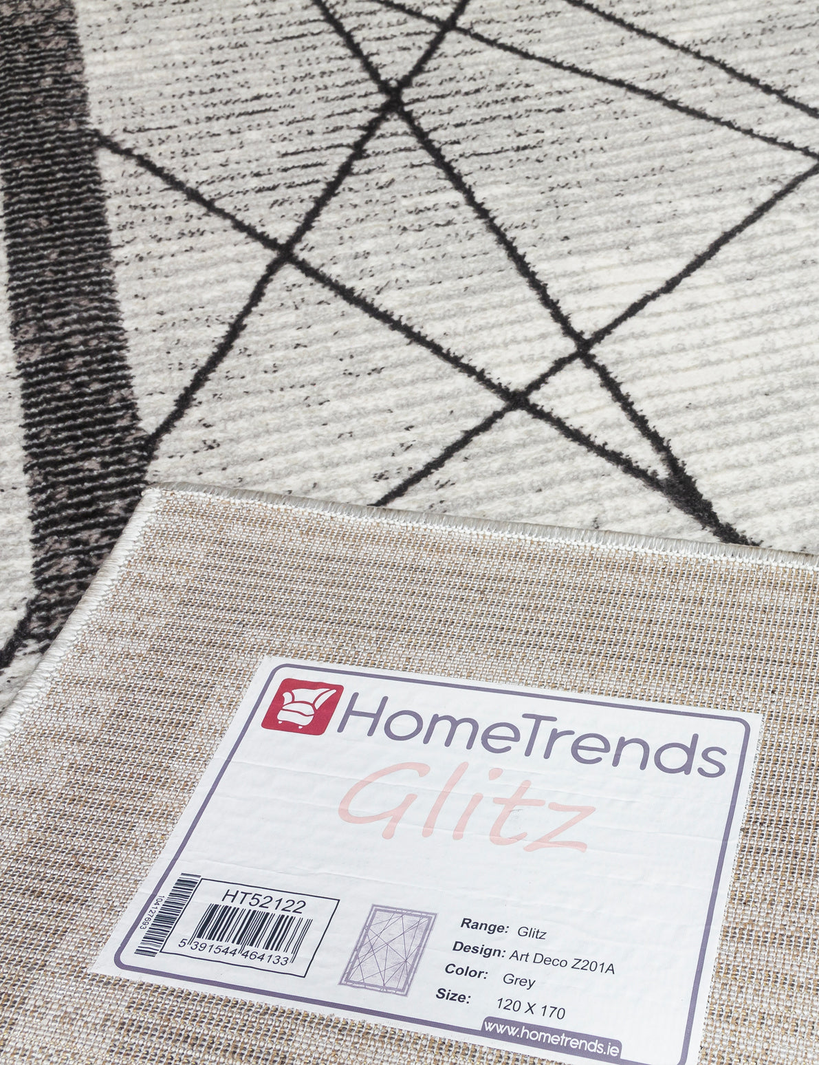 Glitz Art Deco Grey Rugs