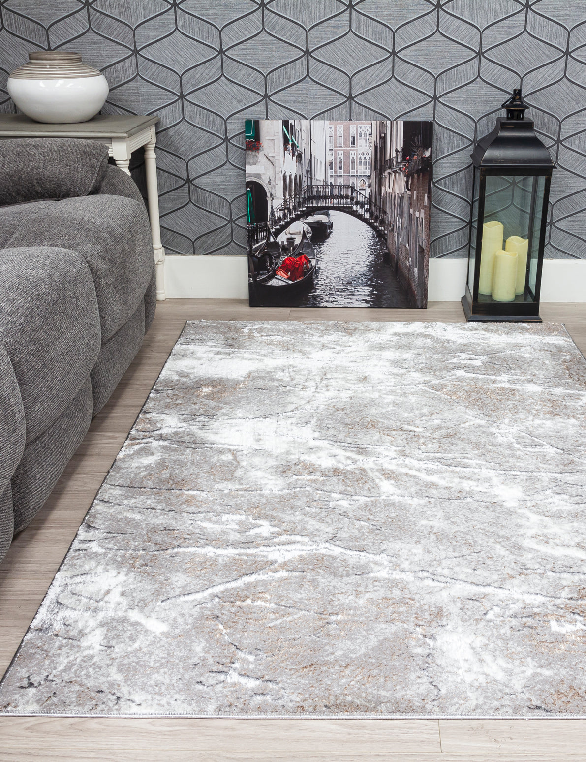 Glitz Marble Grey Rugs
