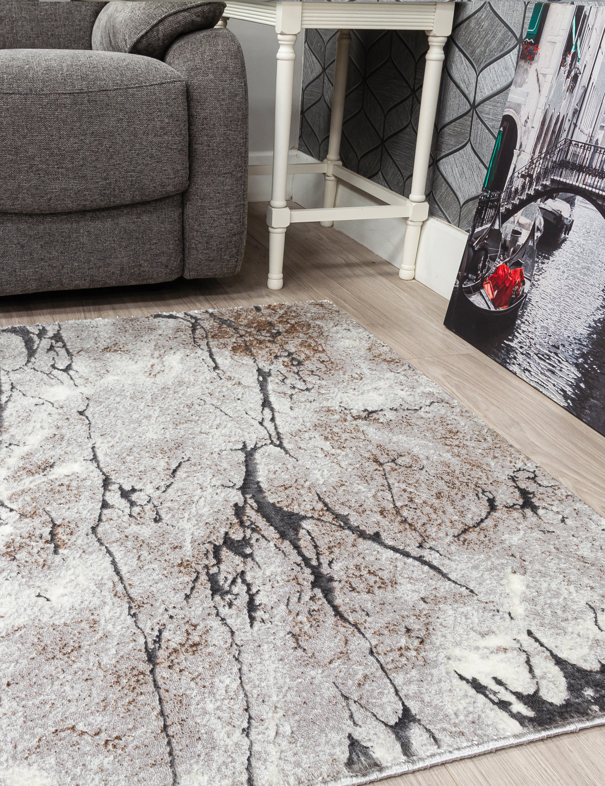 Glitz Marble Grey Rugs