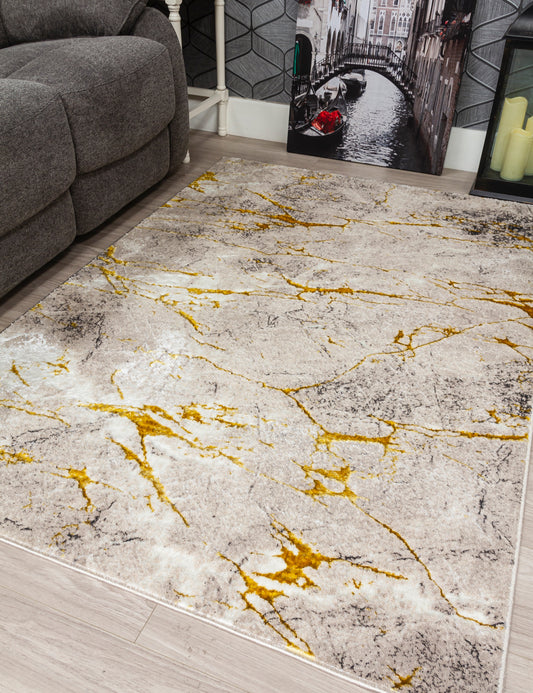 Glitz Marble Ochre Rugs