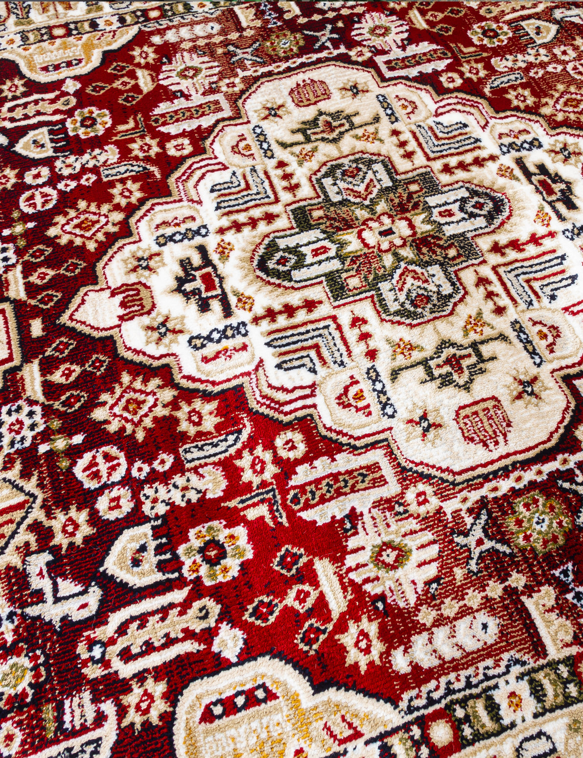Aziza Medallion Red Patterned Rugs