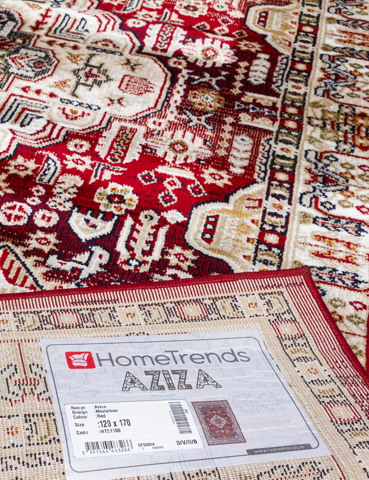 Aziza Medallion Red Patterned Rugs