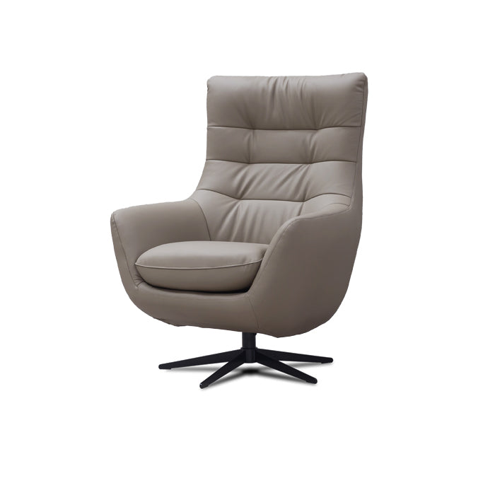 Orbit Bisque Leather Luxury Swivel Chair